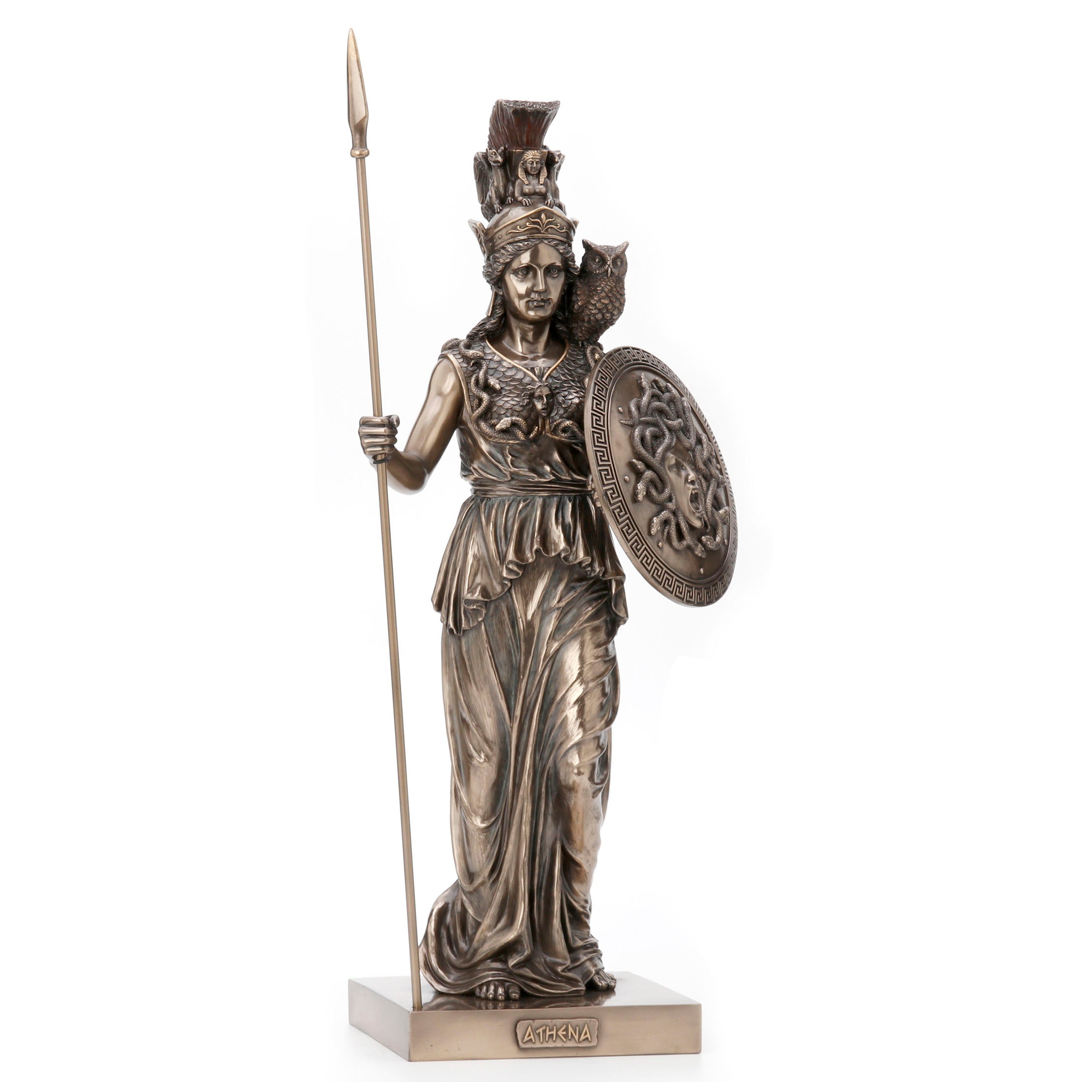 Athena Standing With Spear And Shield (H: 50Cm)