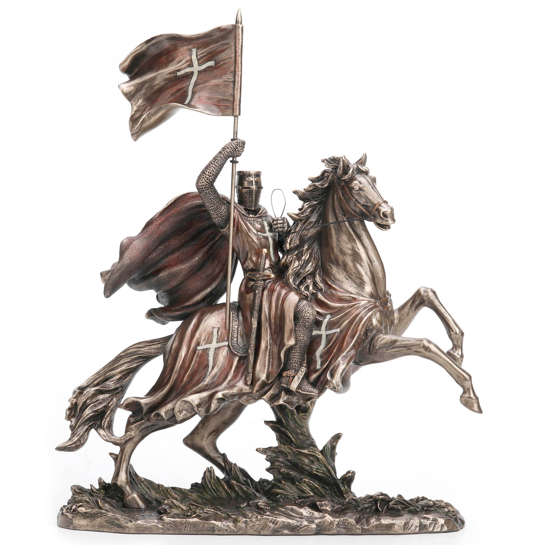 Crusader Riding On Horse Holding Banner