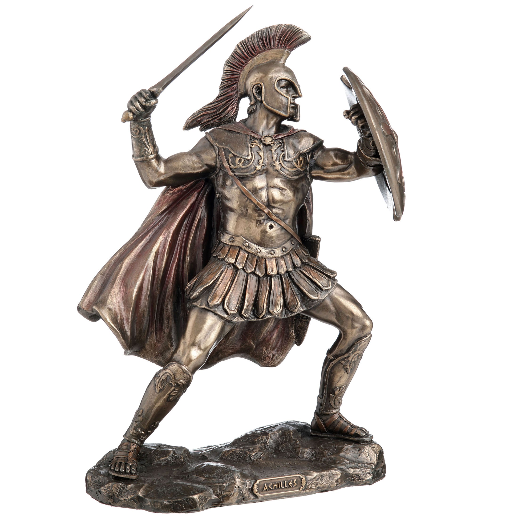 Greek Hero Achilles Holding Sword And Shield