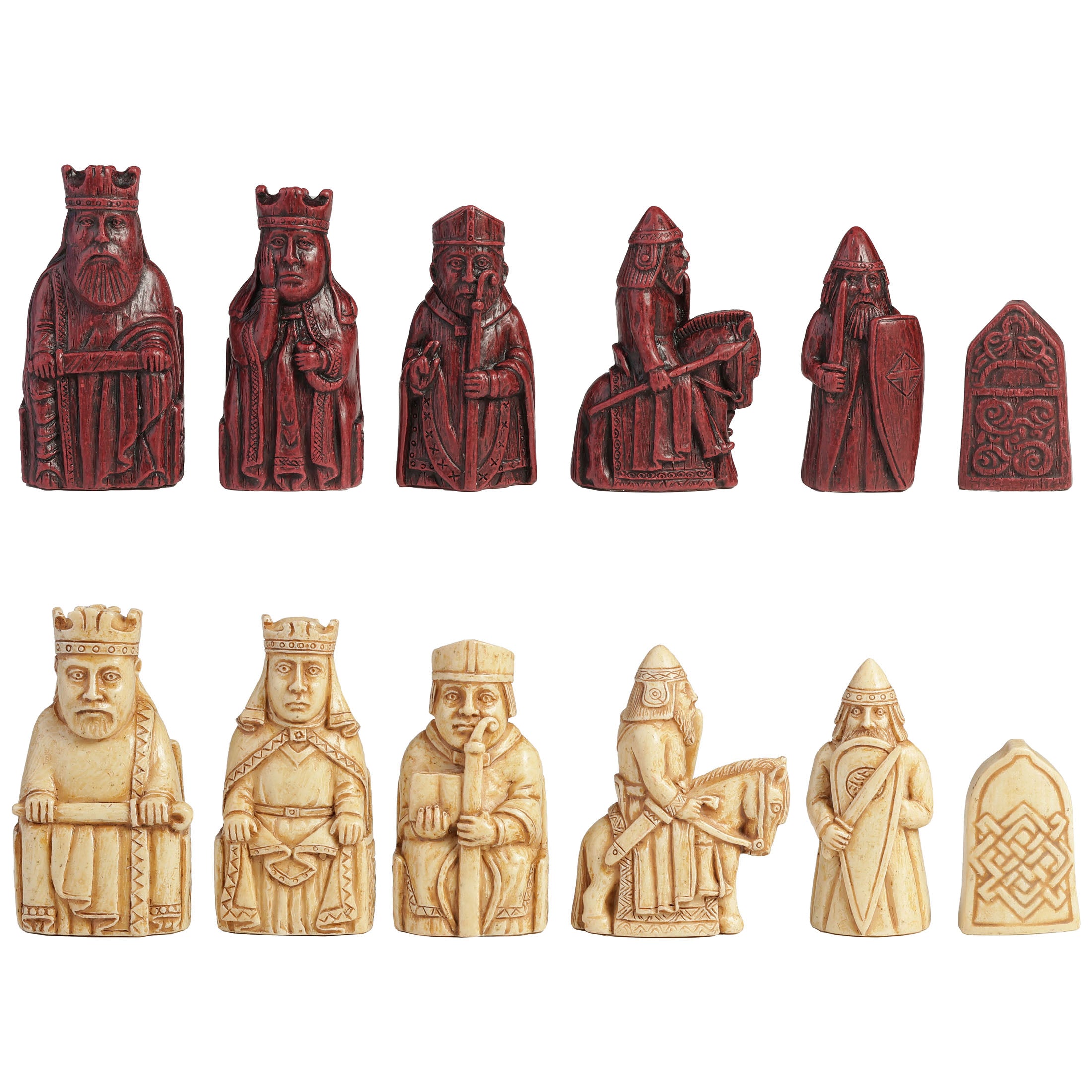 Isle Of Lewis Style Chessmen (32 pcs per set, 12" Folding Board)