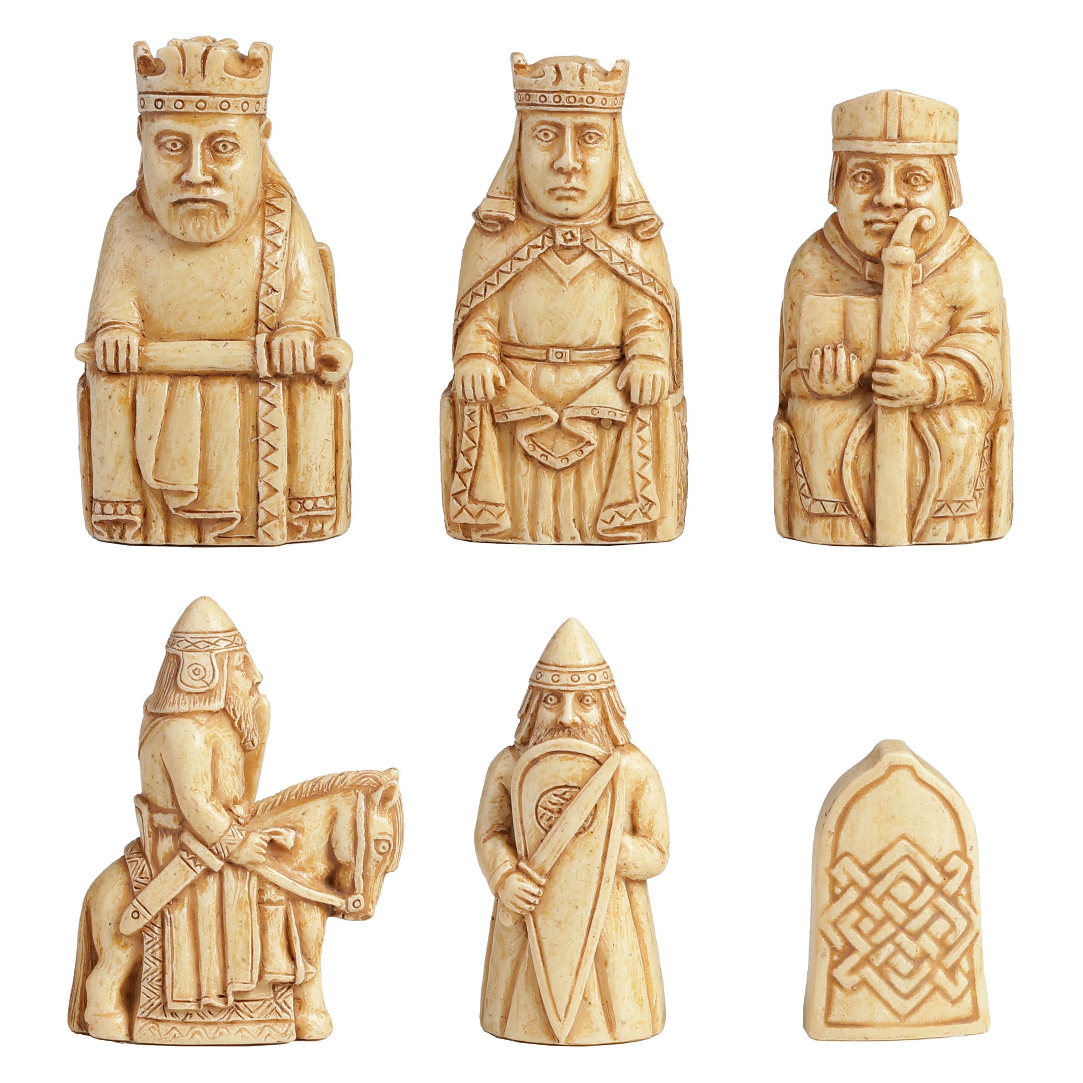 Isle Of Lewis Style Chessmen (32 pcs per set, 12" Folding Board)