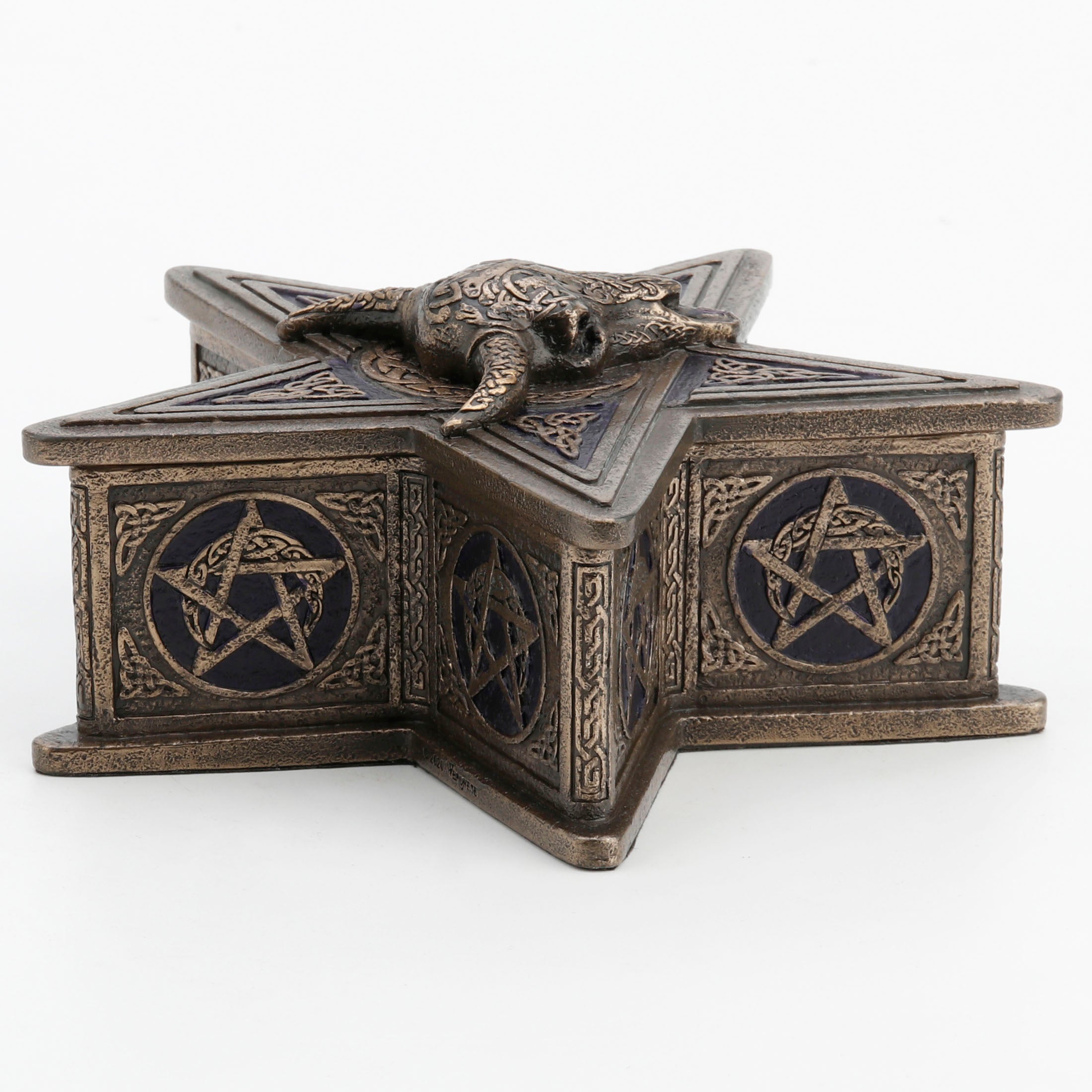 Occult Cow Skull Pentagram Trinket Box