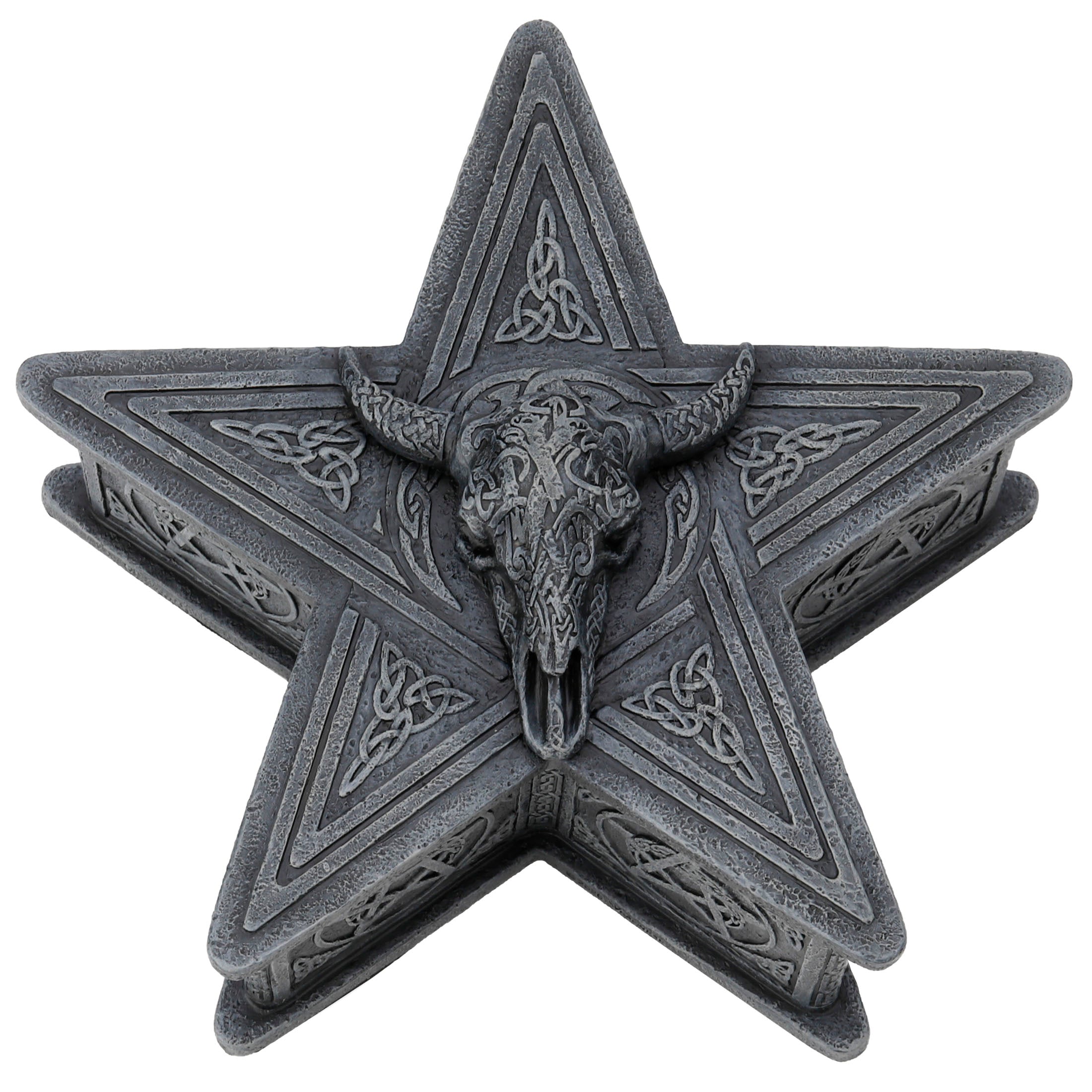 Occult Cow Skull Pentagram Trinket Box