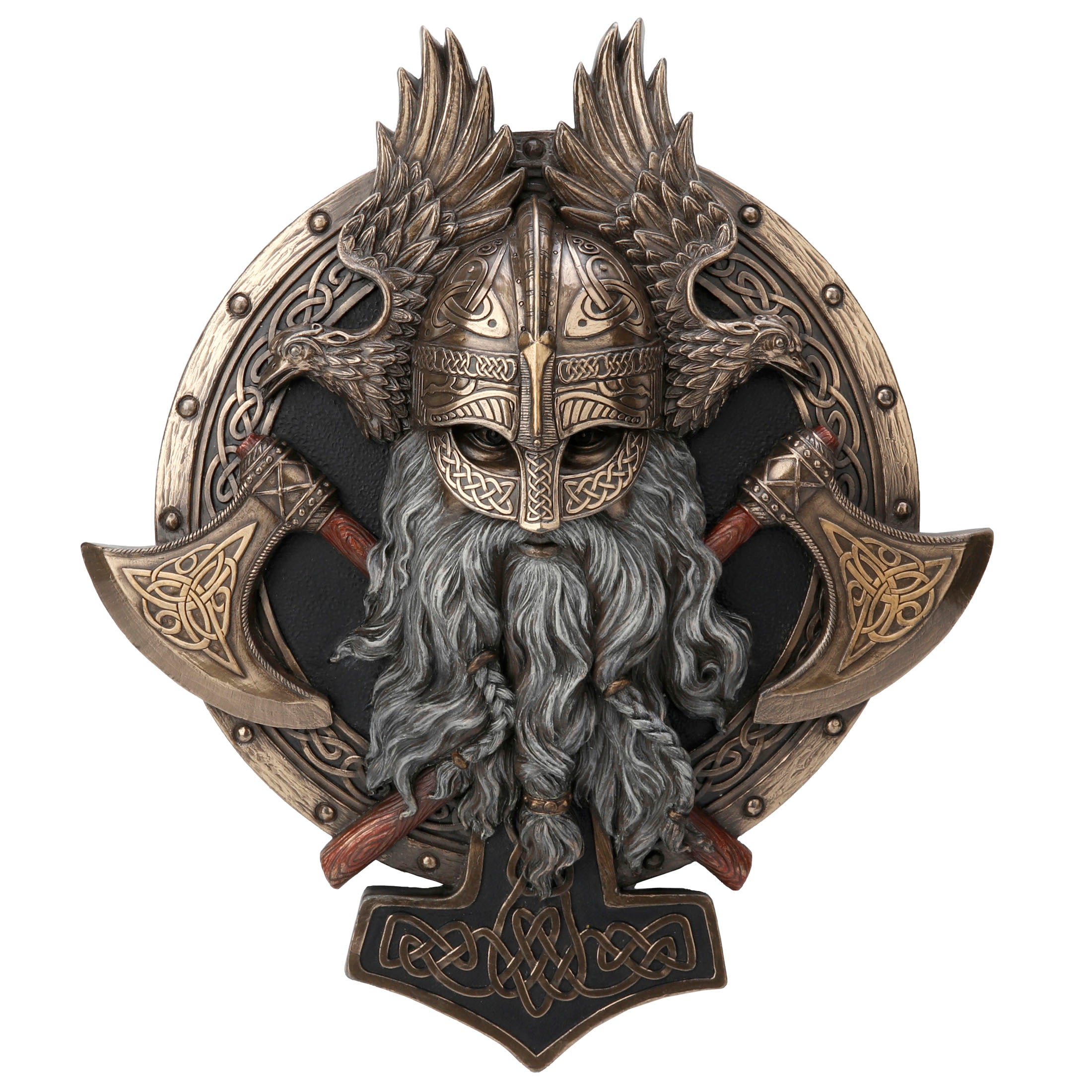 Viking Berserker Twin Axe Valhalla Wall Plaque