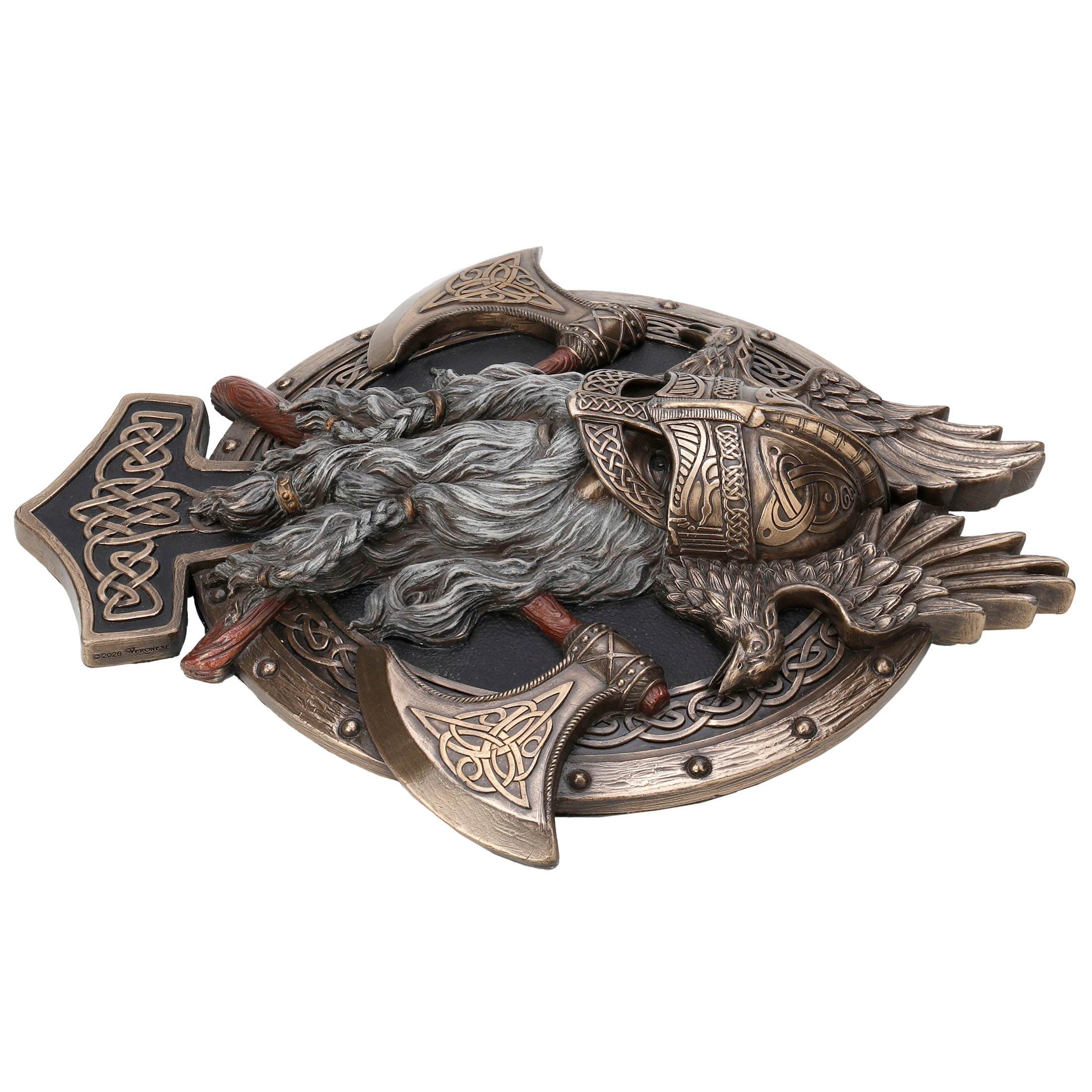Viking Berserker Twin Axe Valhalla Wall Plaque