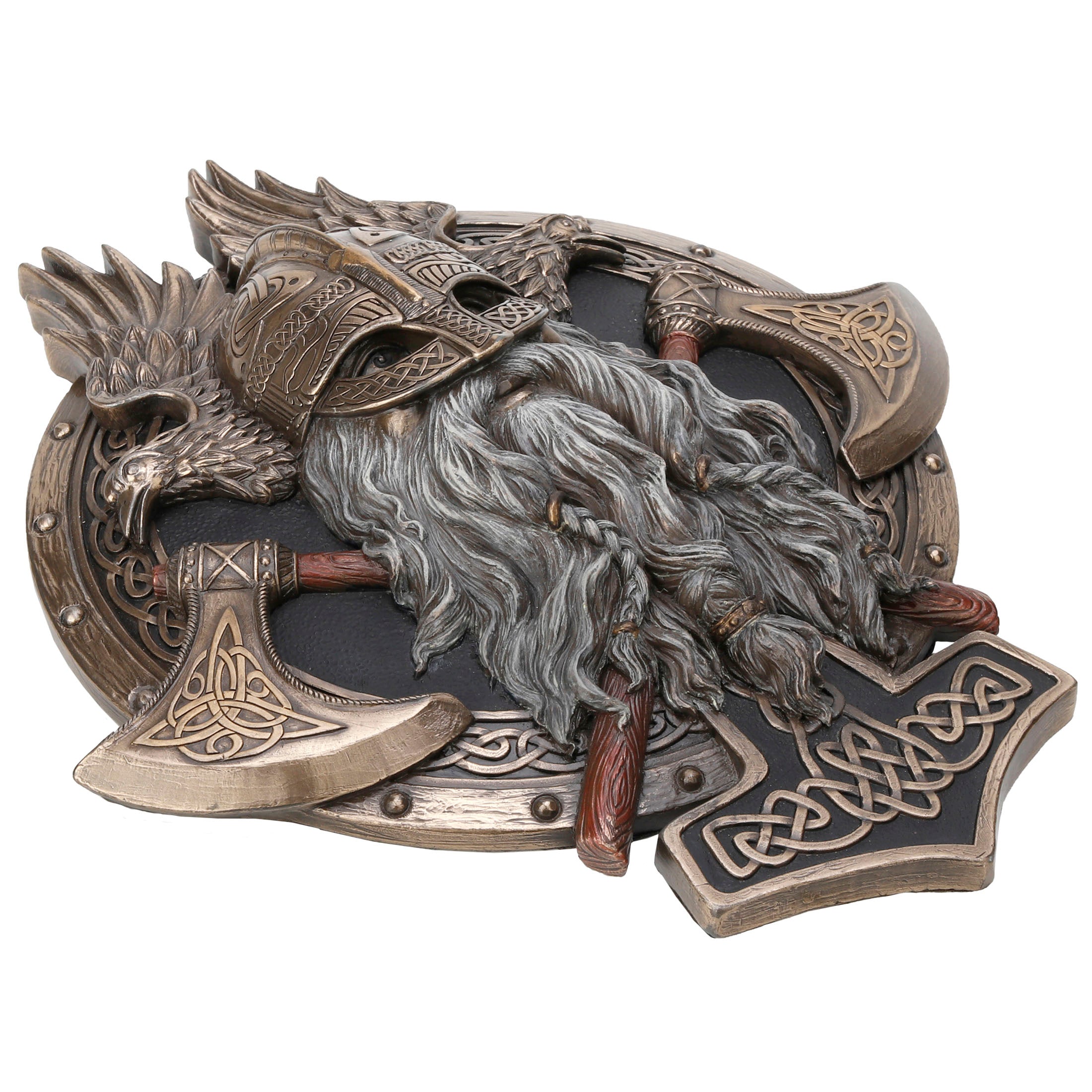 Viking Berserker Twin Axe Valhalla Wall Plaque