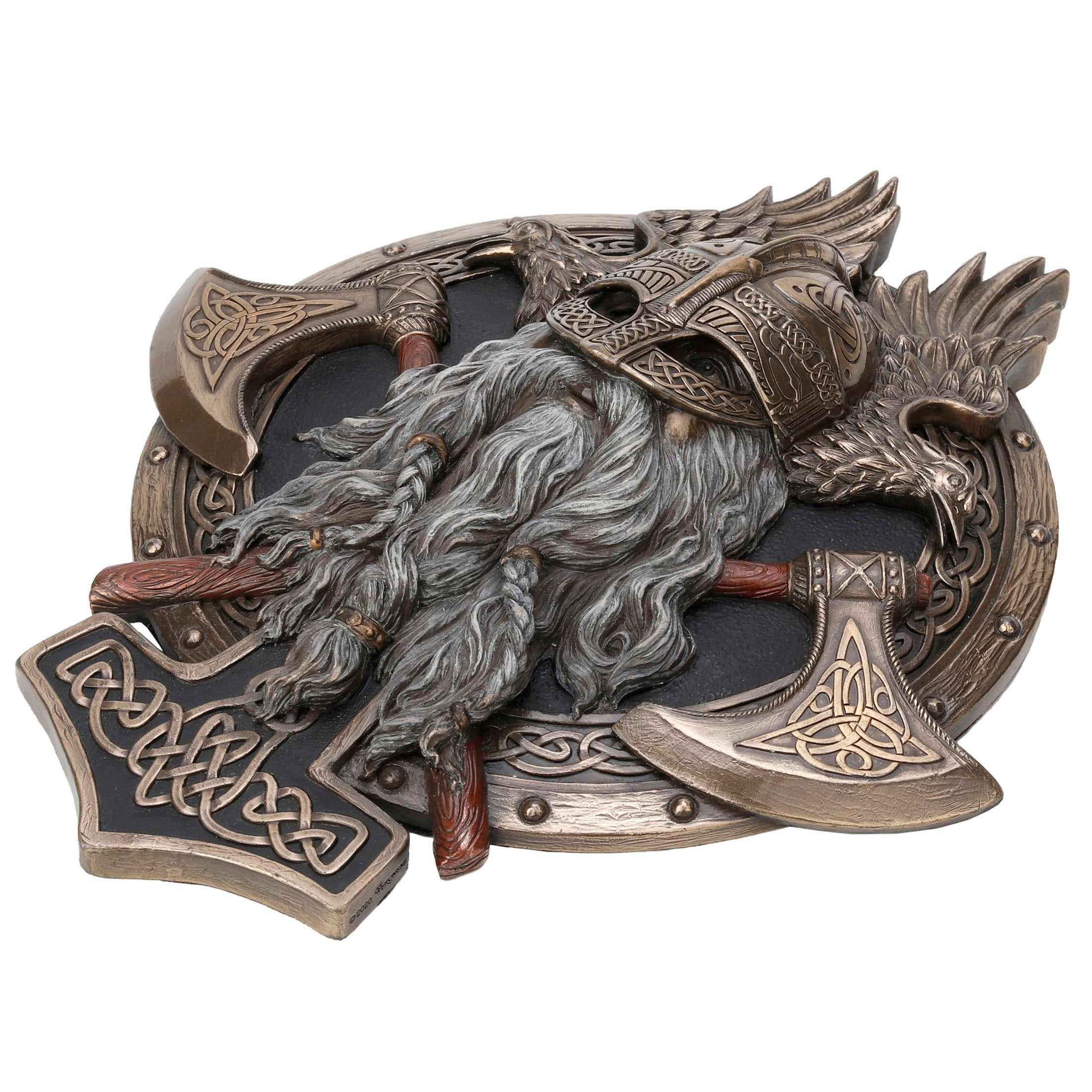 Viking Berserker Twin Axe Valhalla Wall Plaque