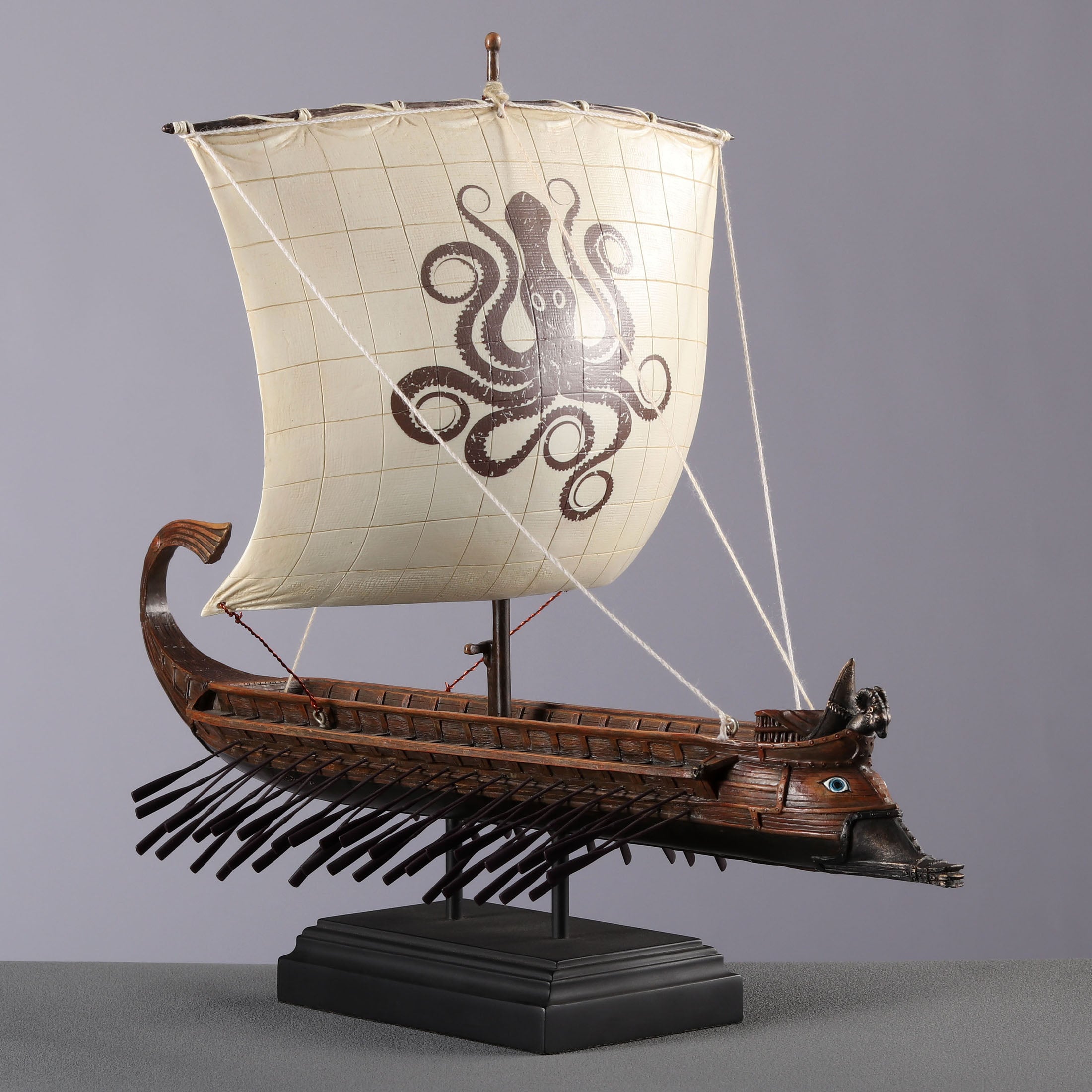 Greek Kraken Sail Triremes Warship