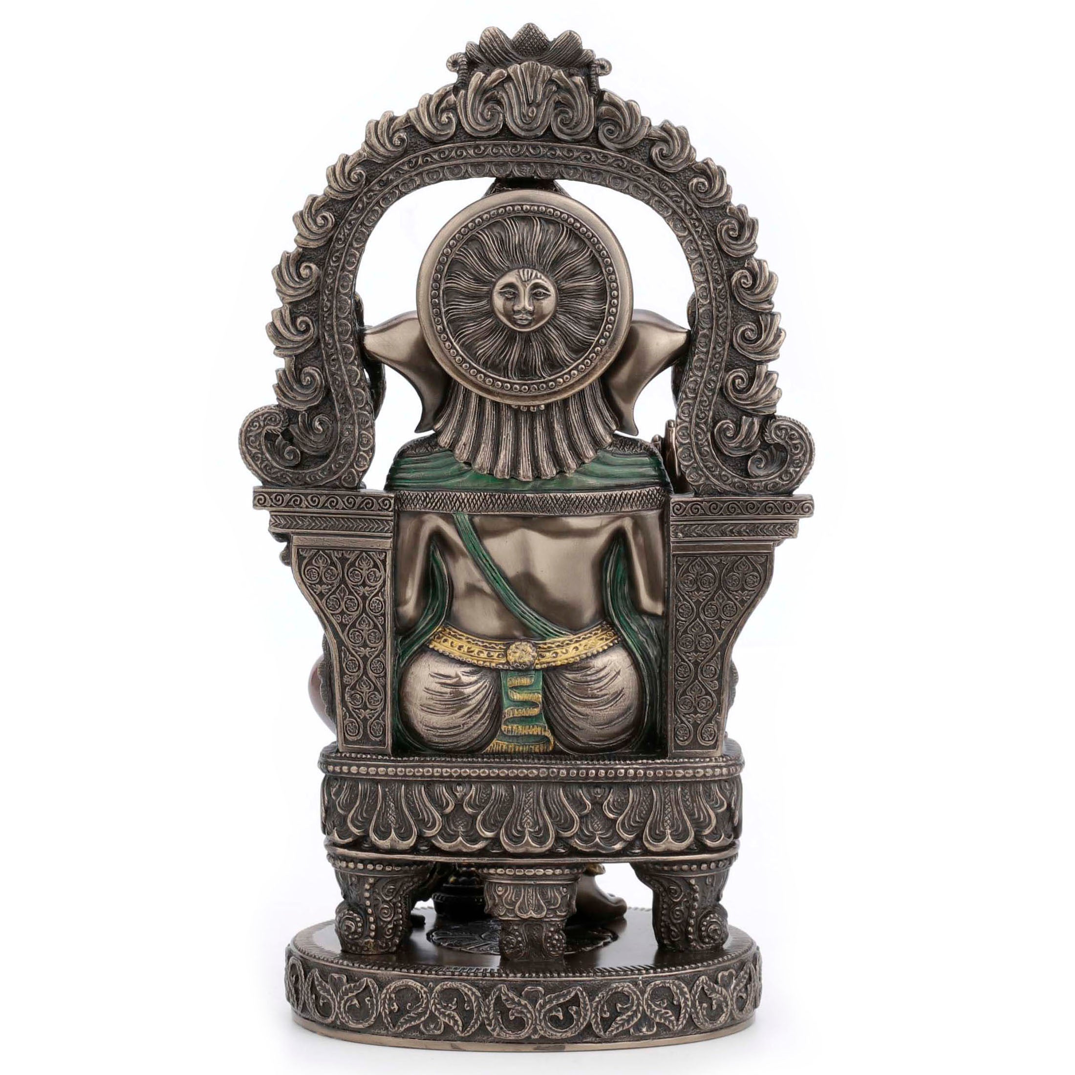 Lord Ganesha Sitting On Chair With Temple Arch
