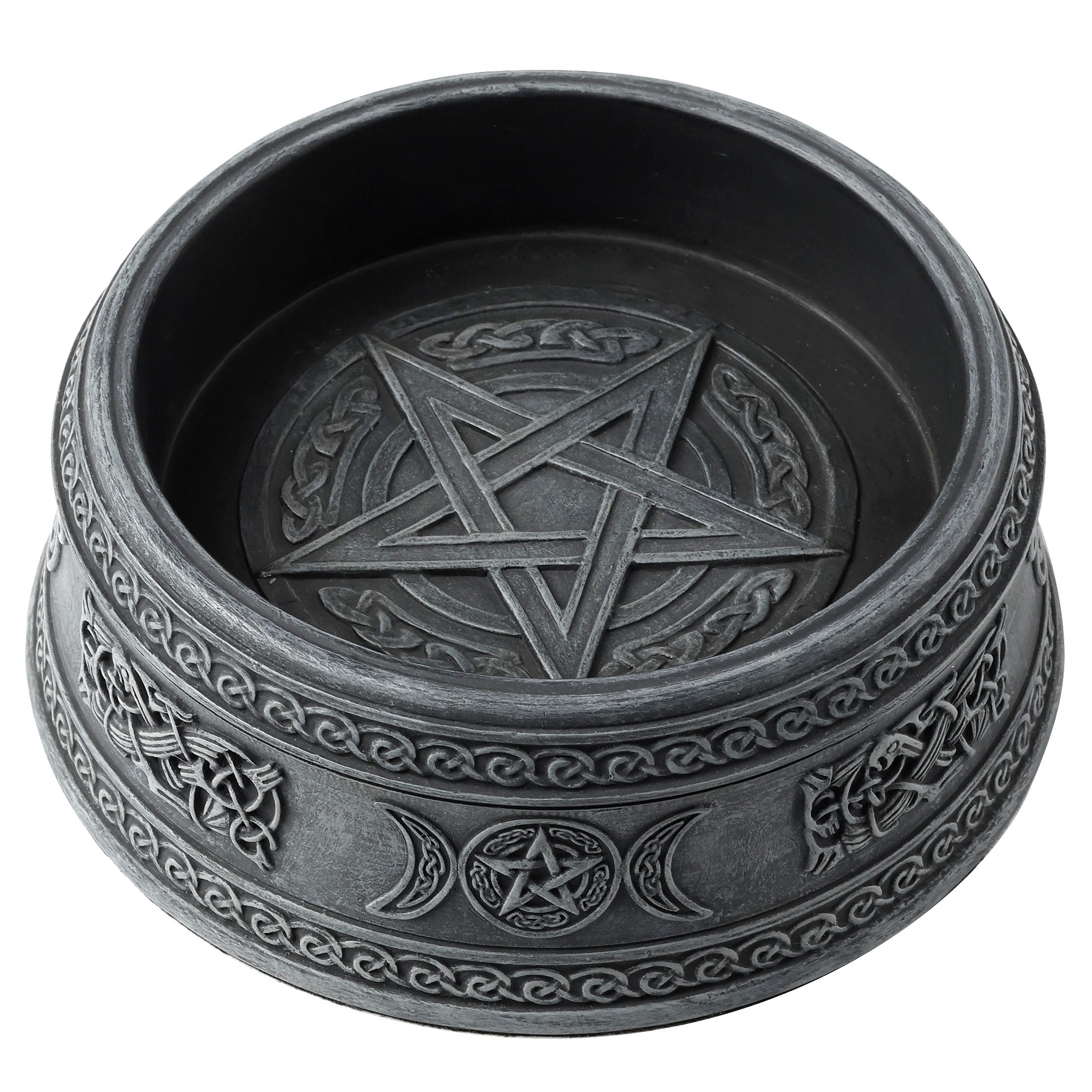 Triple Moon Pentagram Round Container Ashtray