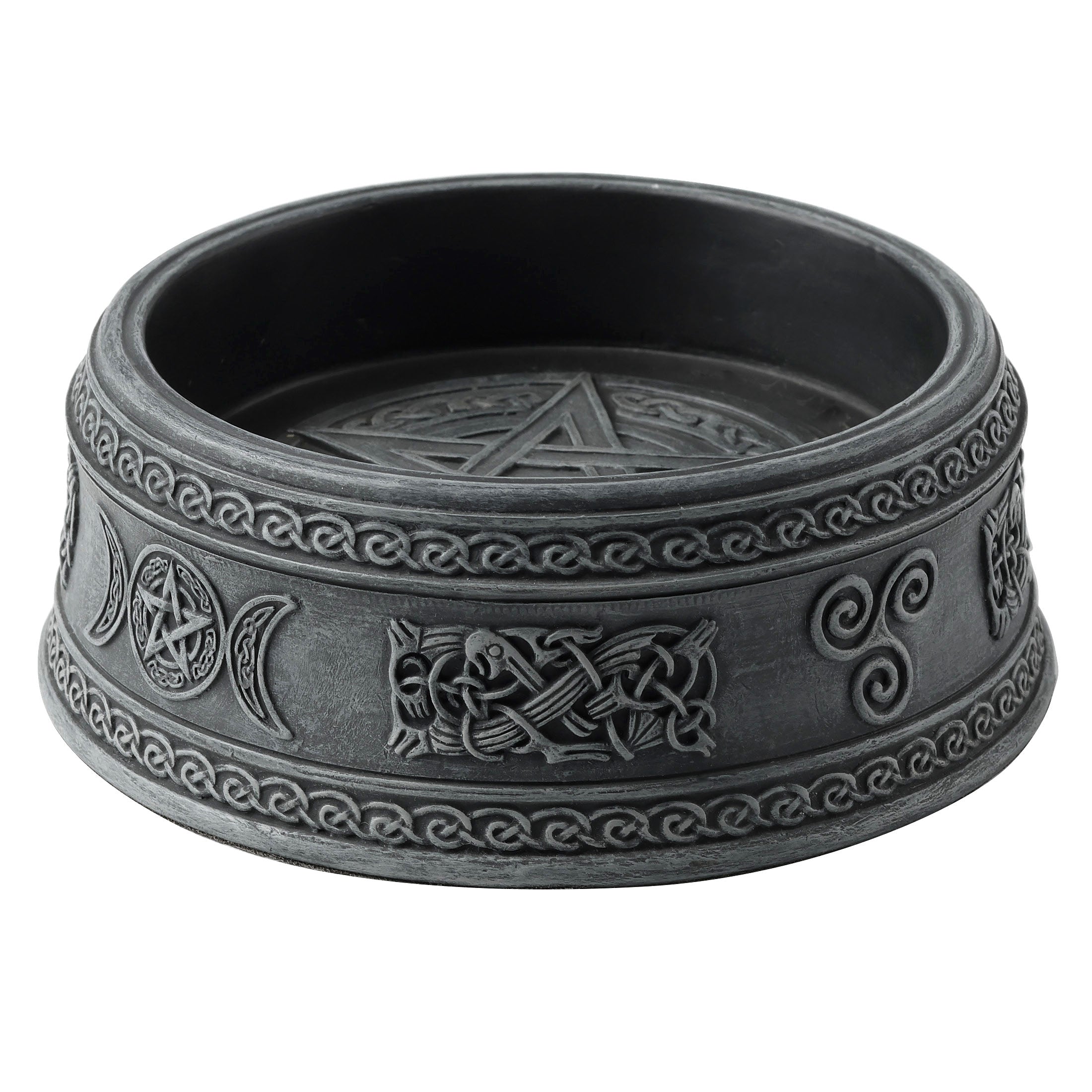 Triple Moon Pentagram Round Container Ashtray
