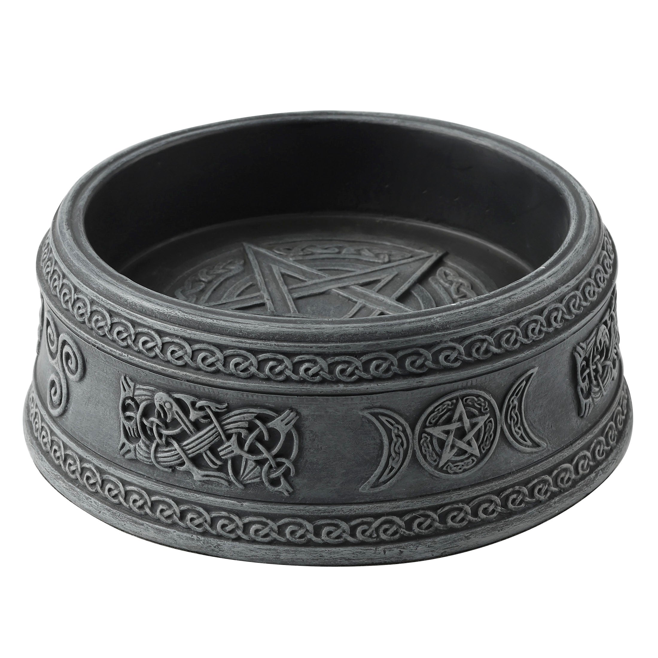 Triple Moon Pentagram Round Container Ashtray