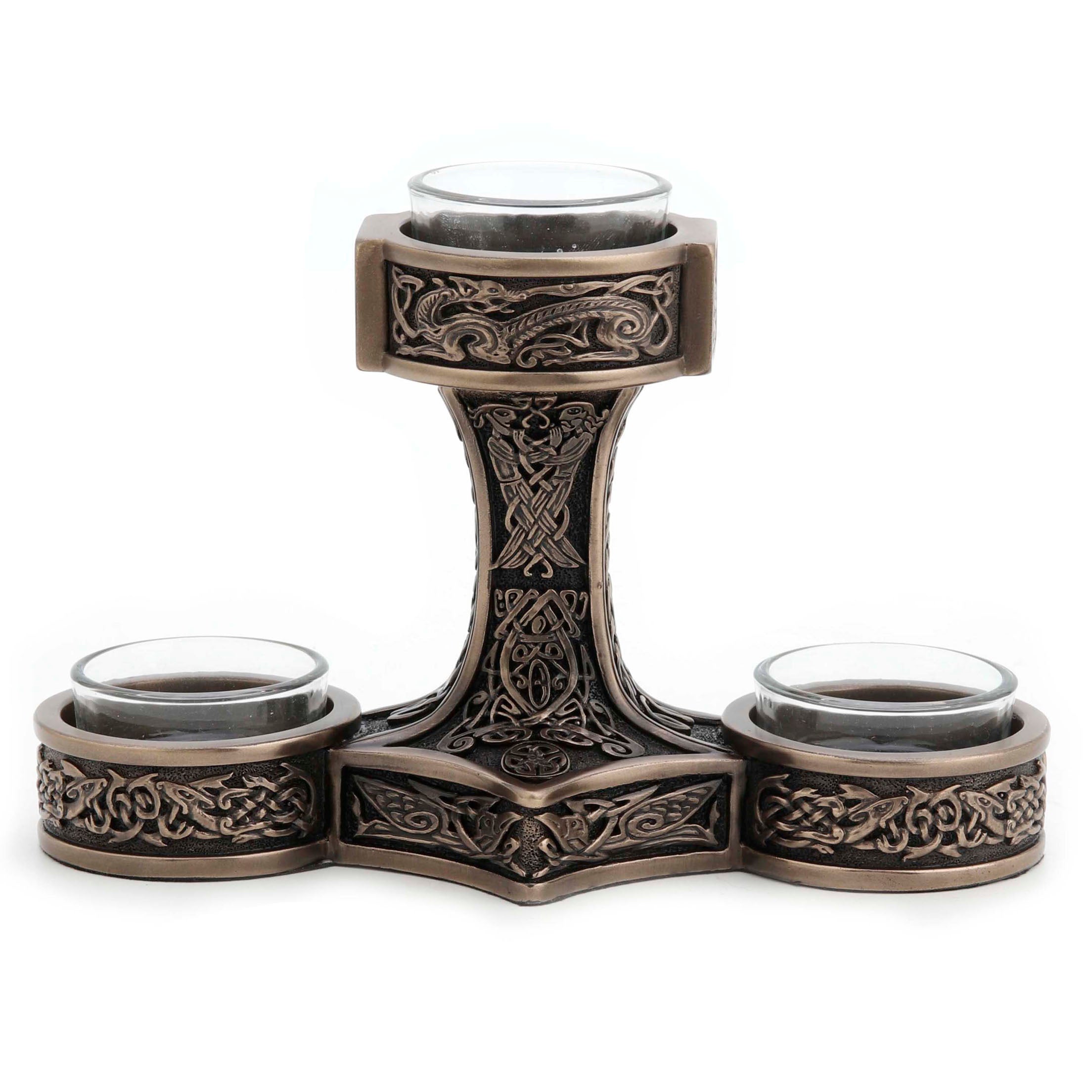 Mjolnir Hammer Of Thor Triple Tealight Candle Holder