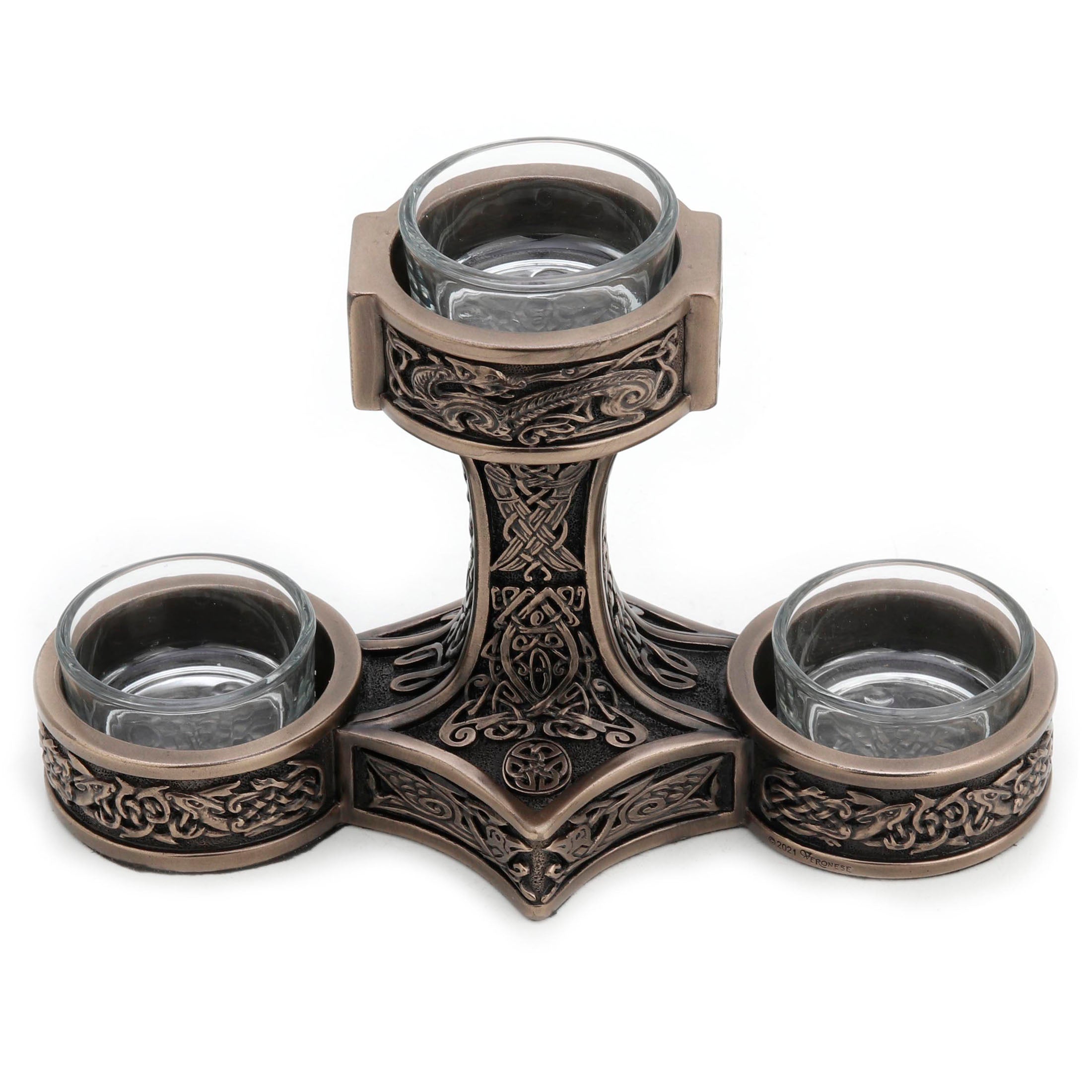 Mjolnir Hammer Of Thor Triple Tealight Candle Holder