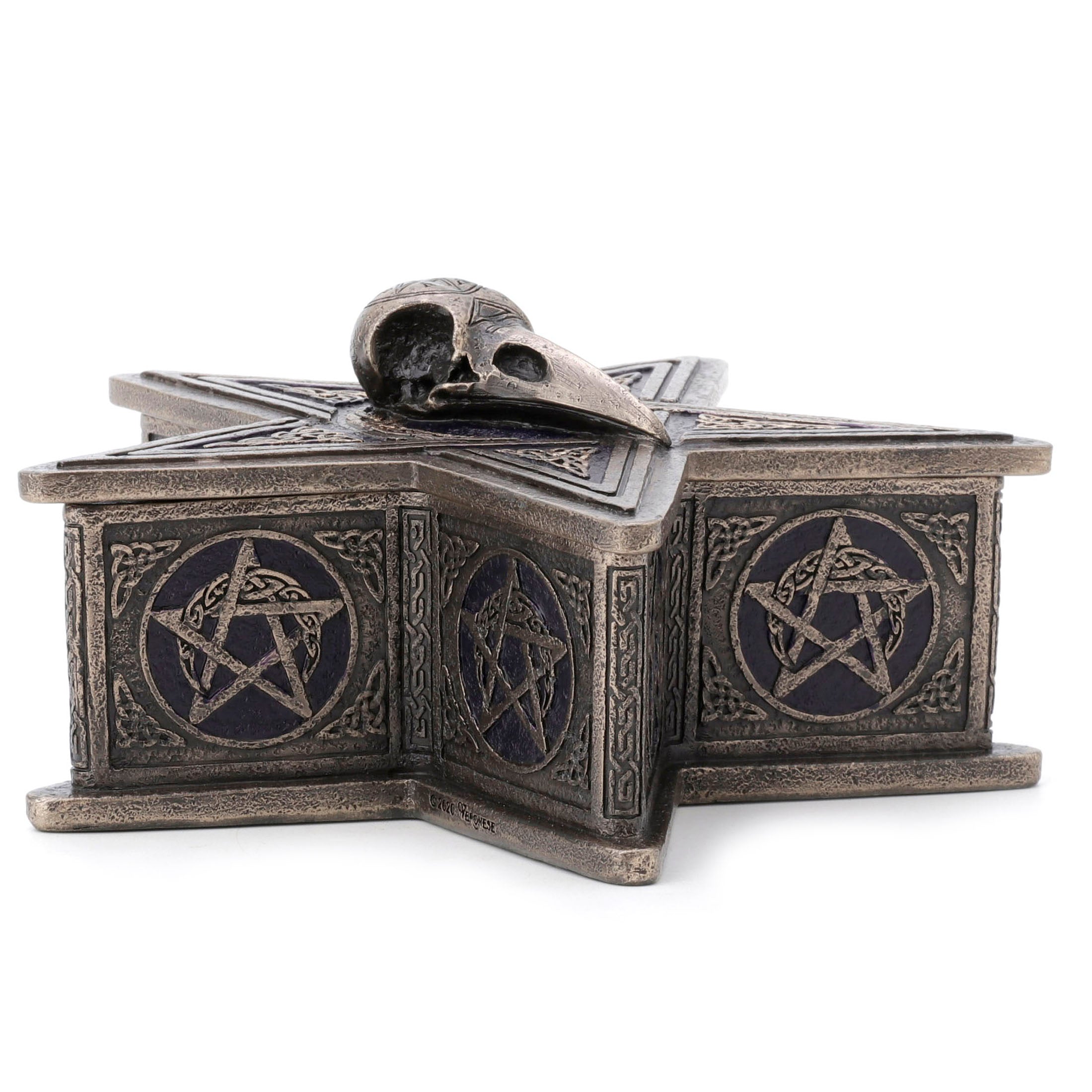 Crow Skeleton Pentagram Trinket Box
