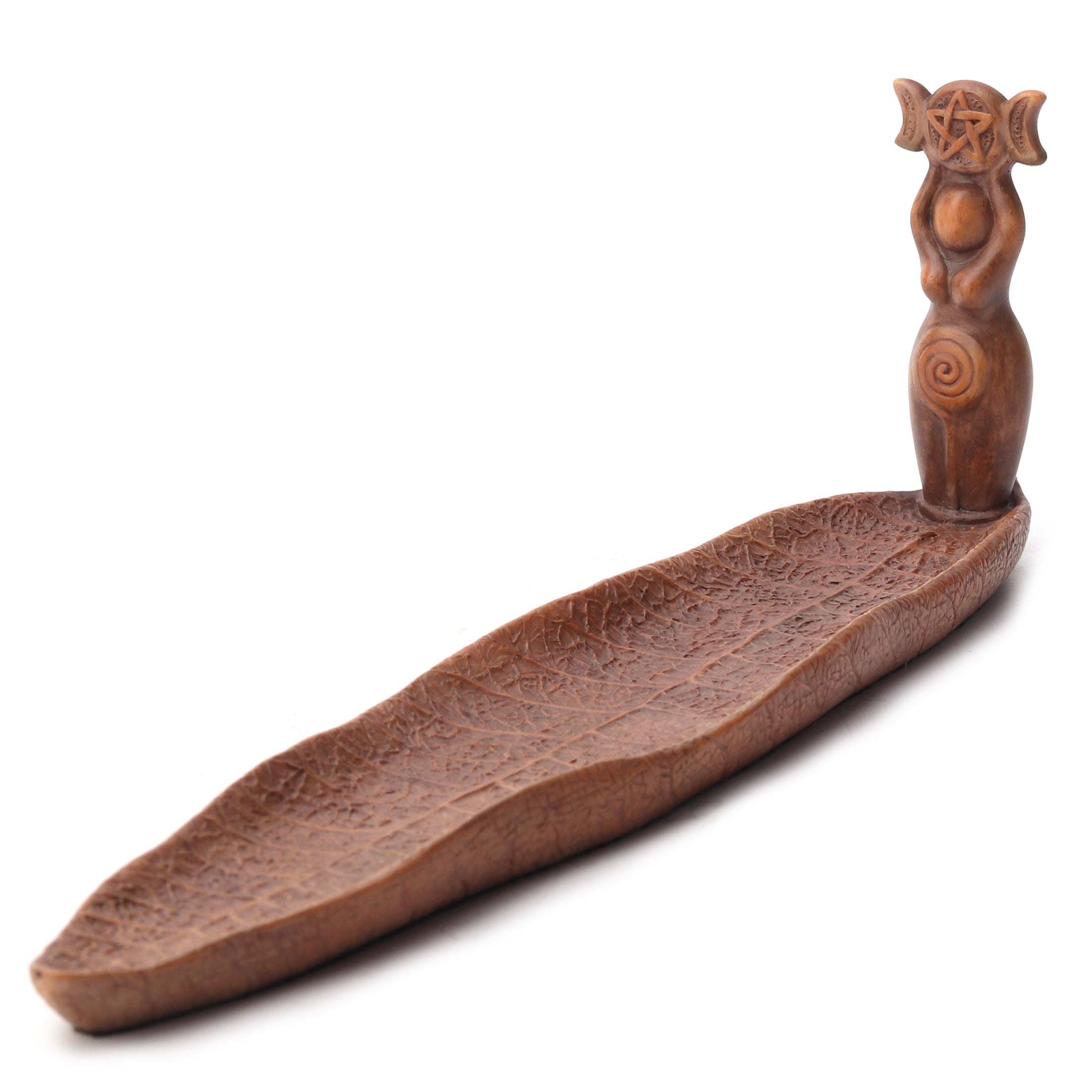 Triple Moon Spiral Goddess Figure Incense Holder