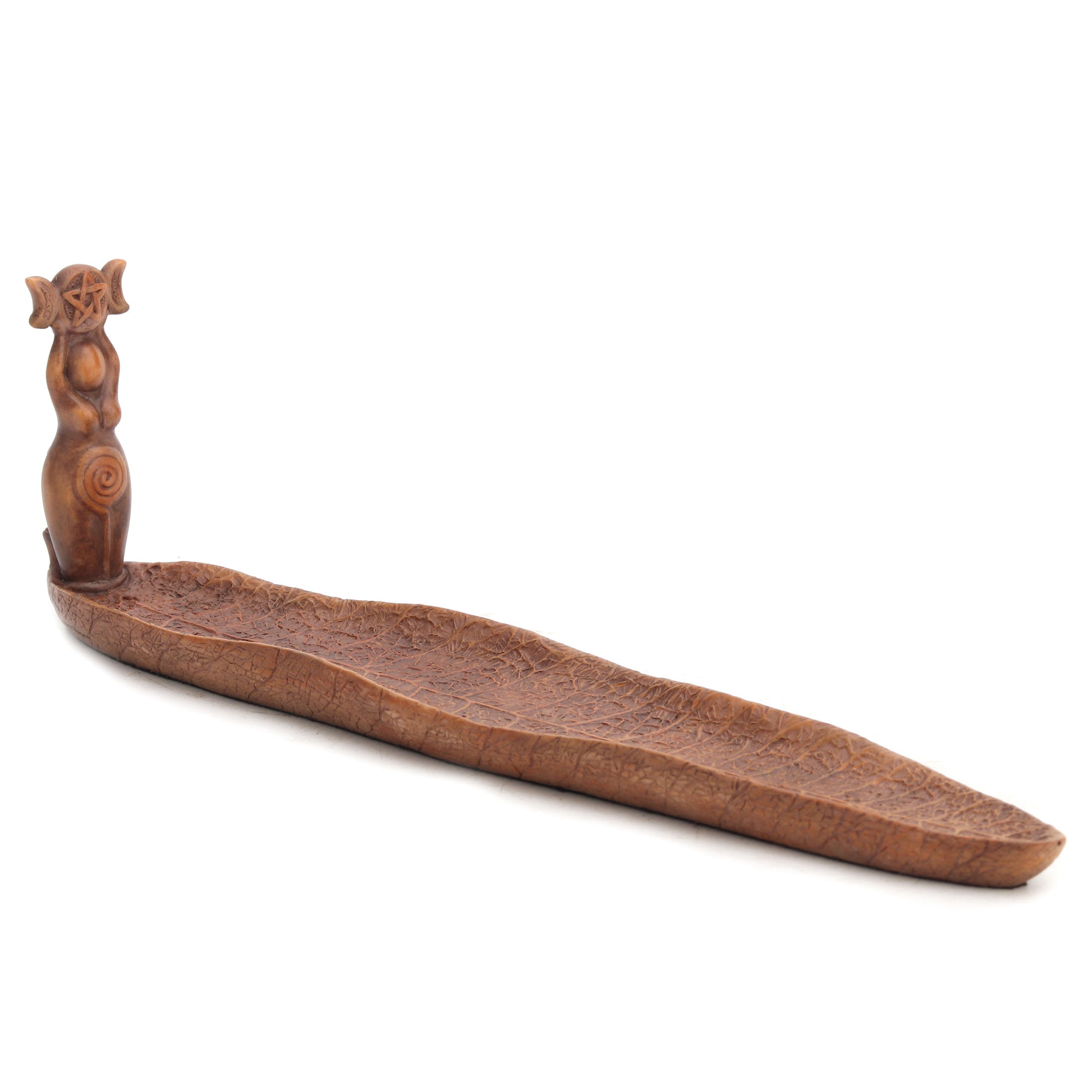 Triple Moon Spiral Goddess Figure Incense Holder