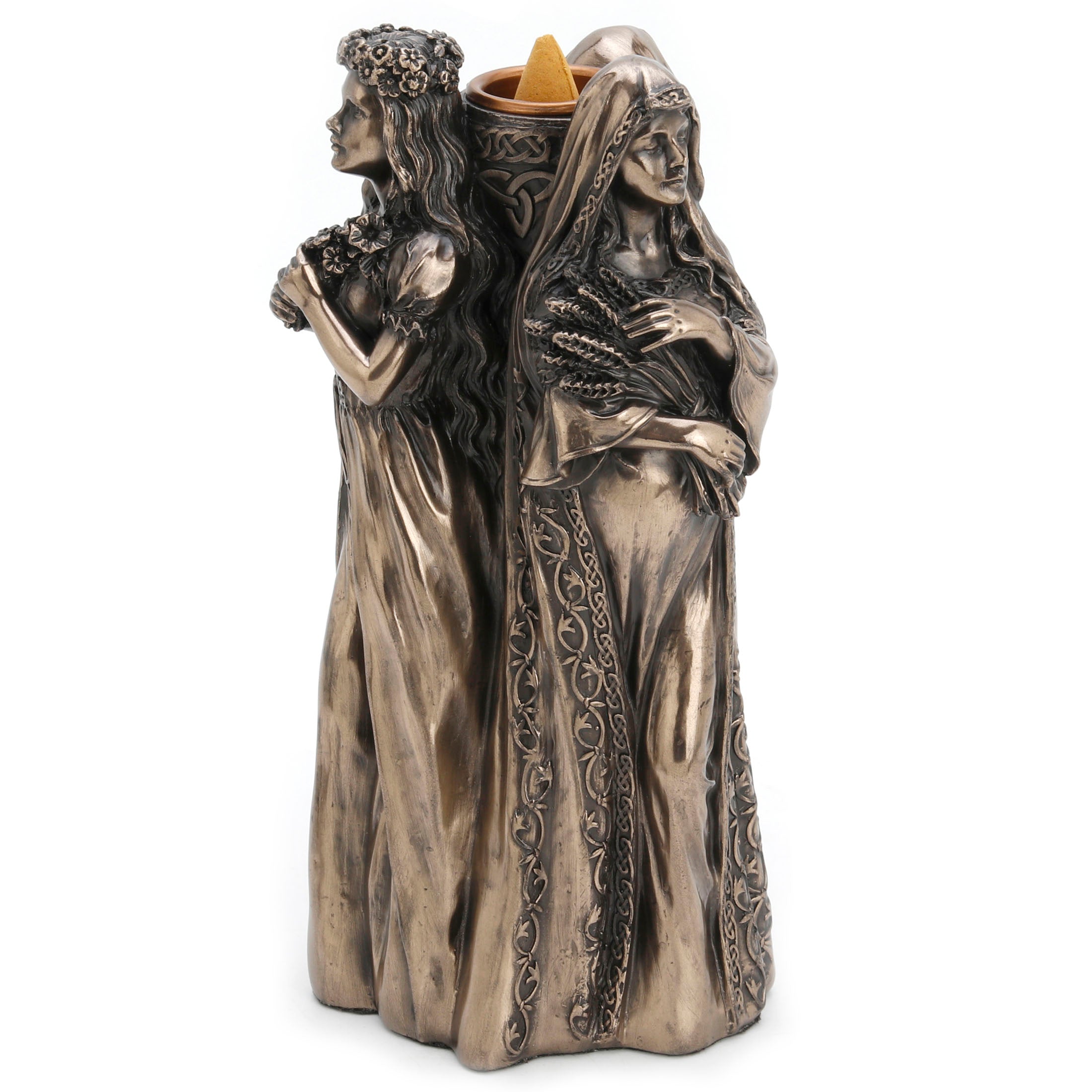 Wicca Triple Goddess Maiden Mother And Crone Candle Holder