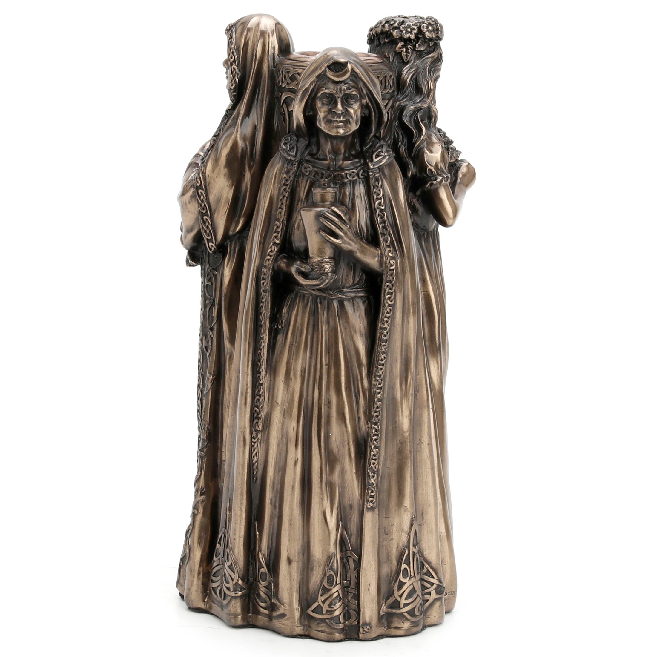 Wicca Triple Goddess Maiden Mother And Crone Candle Holder