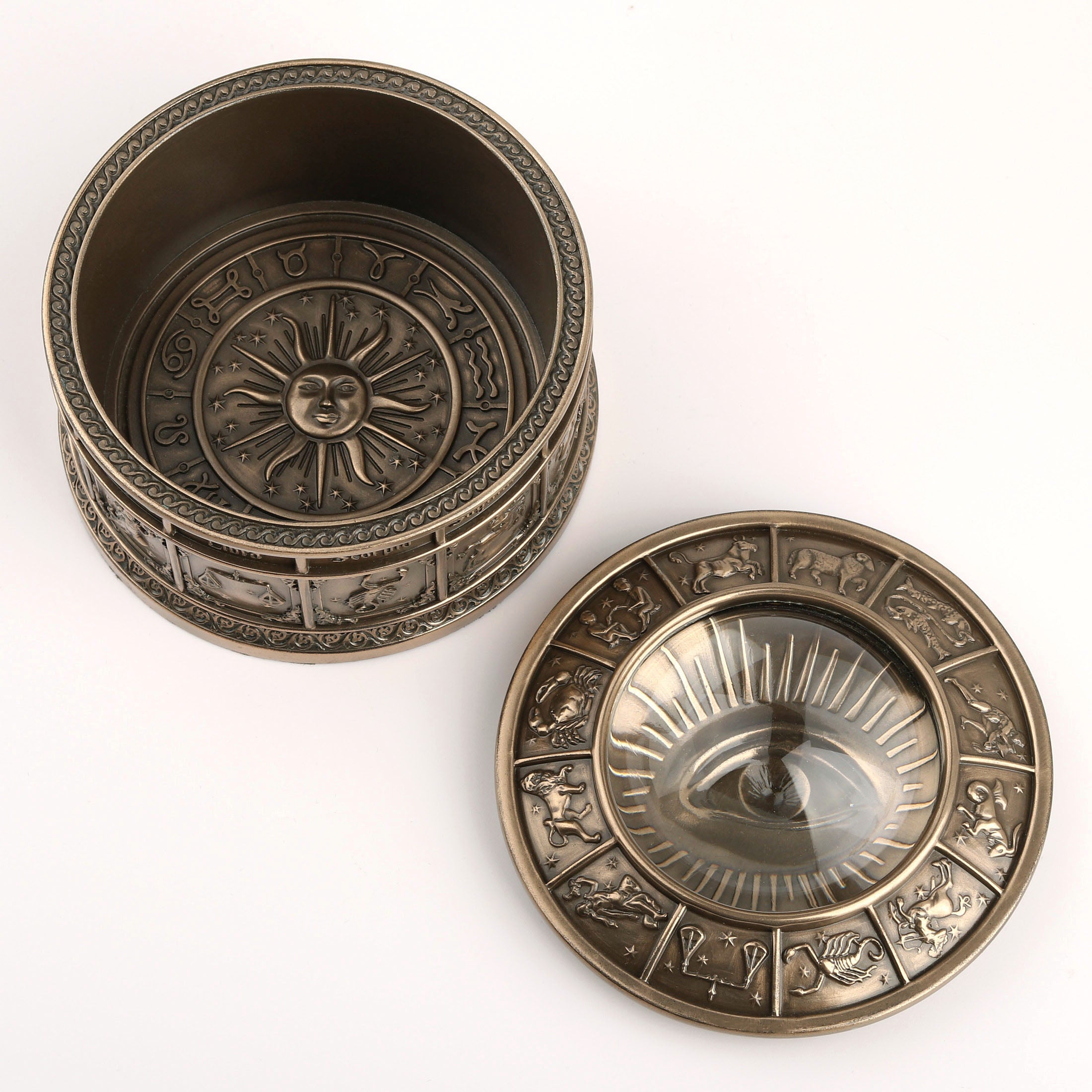 Eye of Providence Free Mason Round Trinket Box