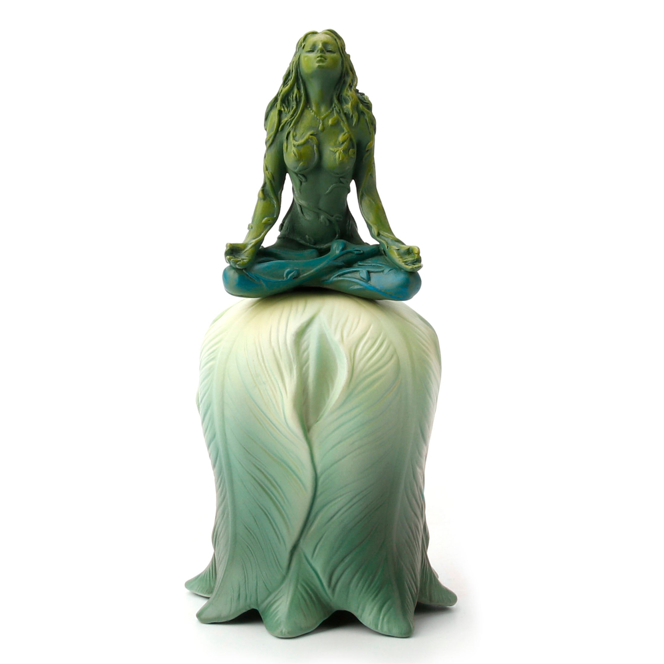 Mother Earth Goddess Gaia Lotus Position on Flower Bell