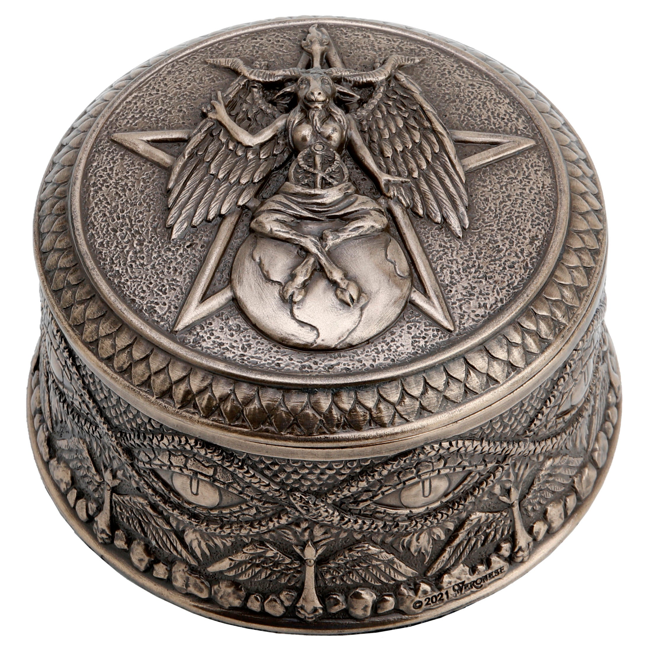 Baphomet Pentagram Round Trinket Box