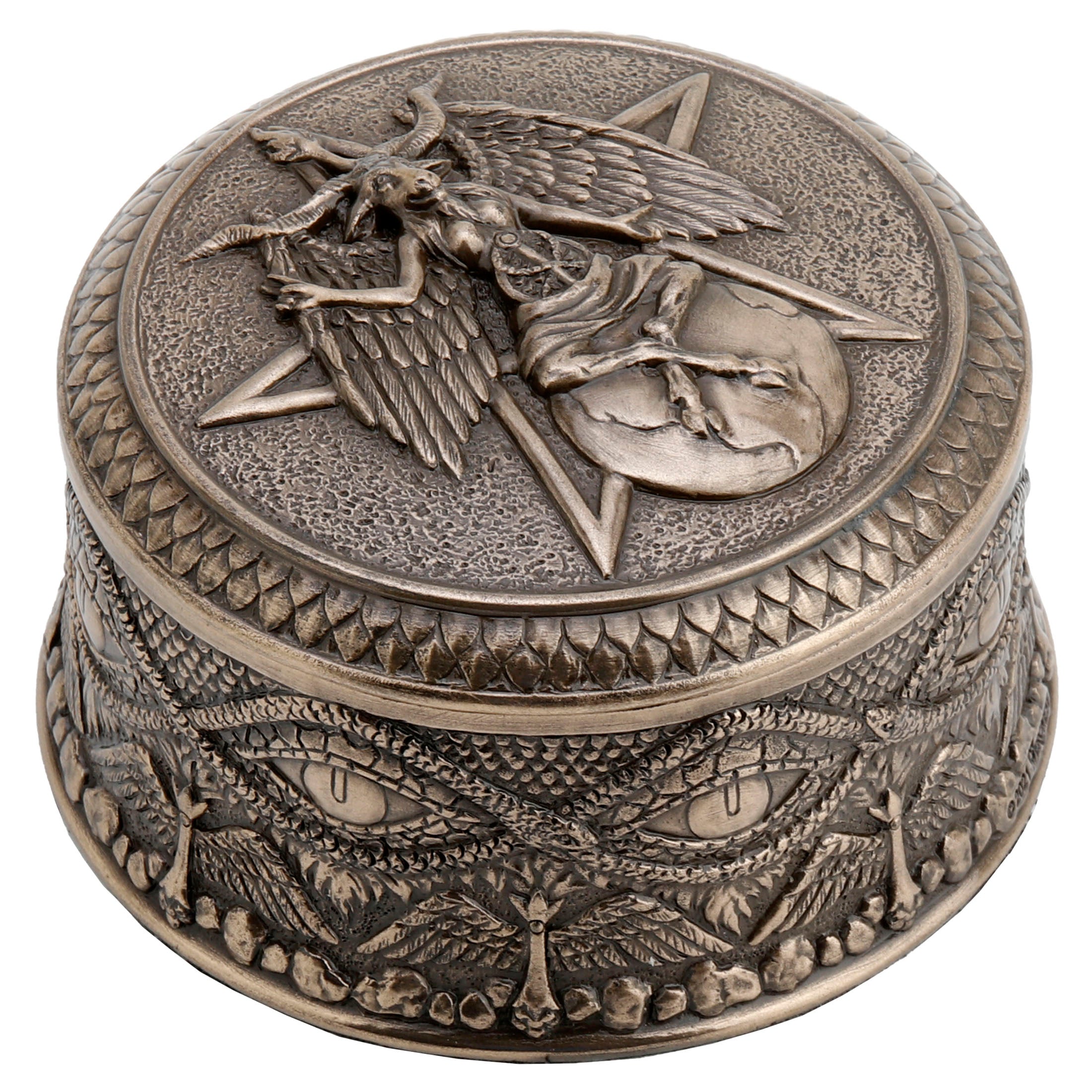 Baphomet Pentagram Round Trinket Box