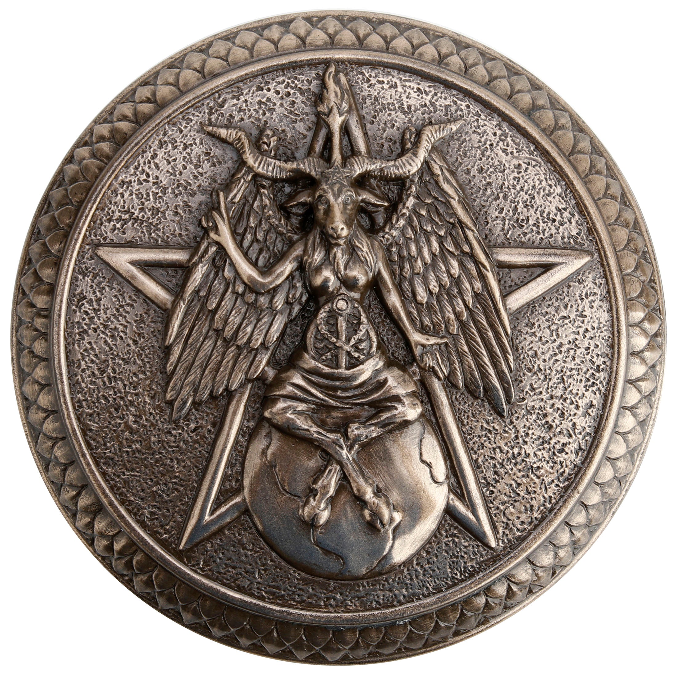 Baphomet Pentagram Round Trinket Box