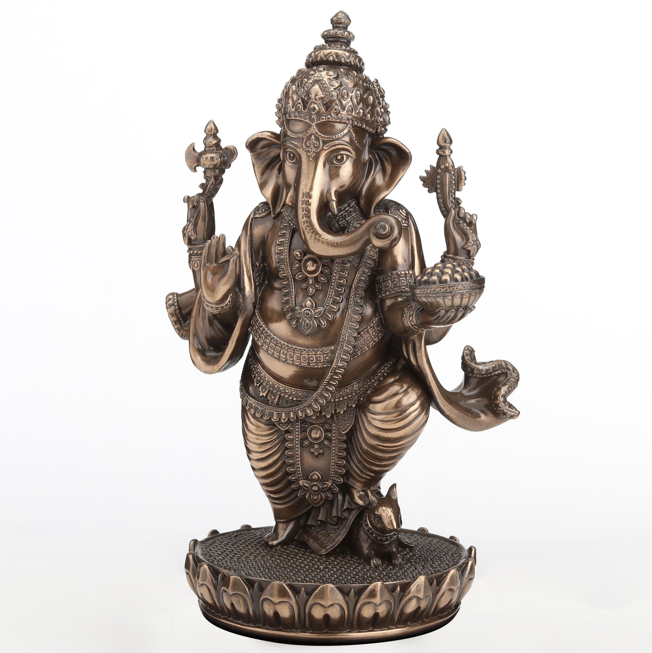 Lord Ganesha Standing On Lotus