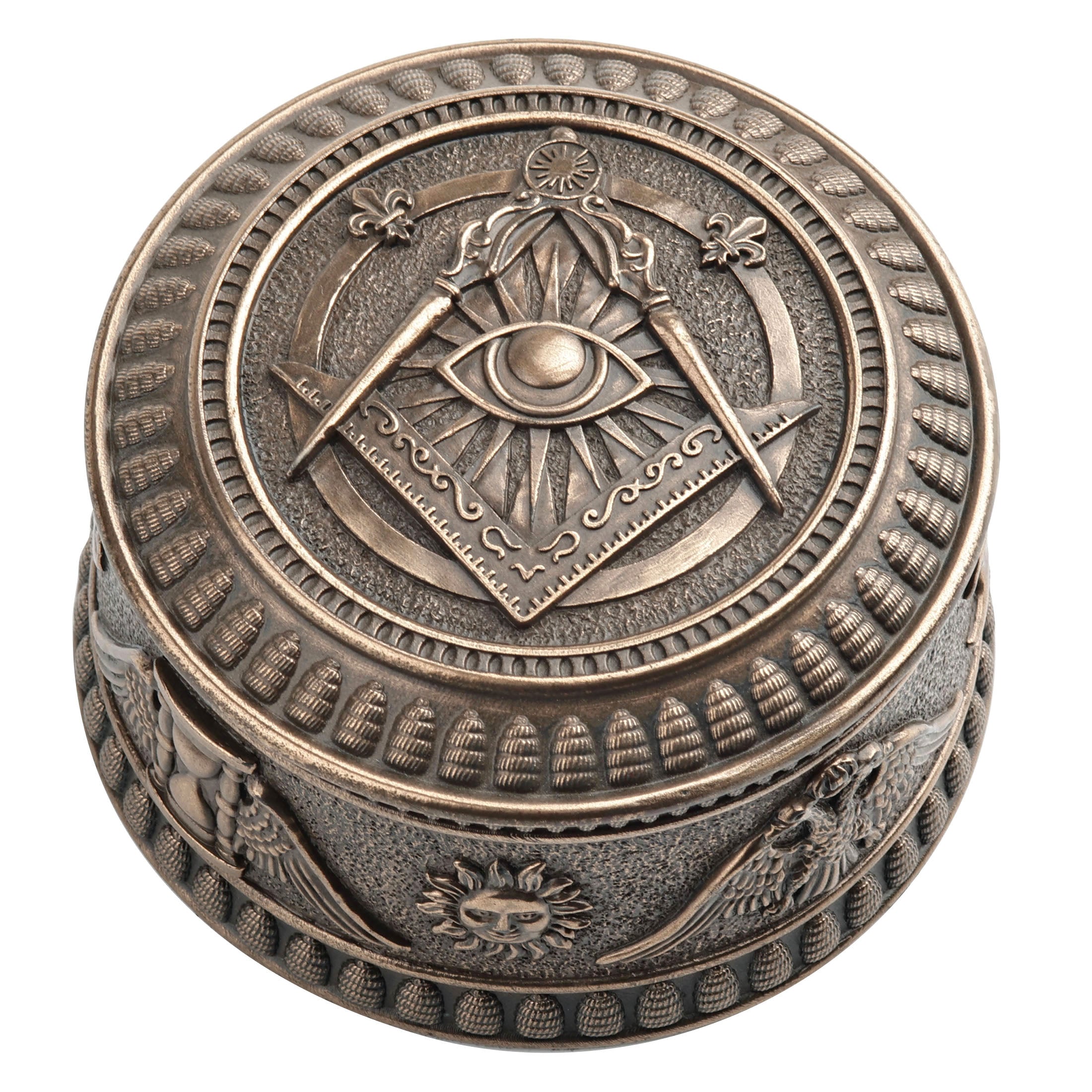 Masonic Eye Of Providence Round Trinket Box