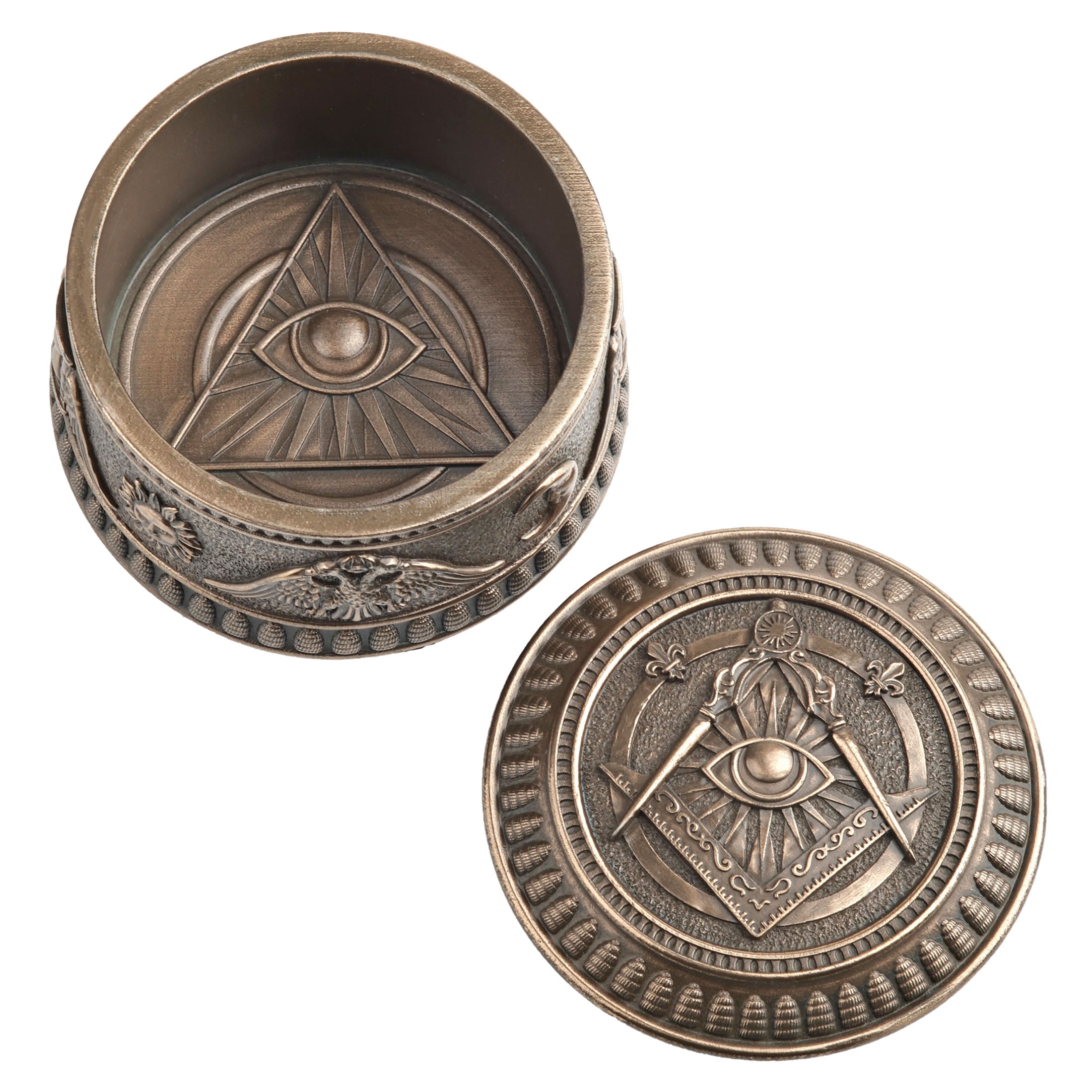 Masonic Eye Of Providence Round Trinket Box