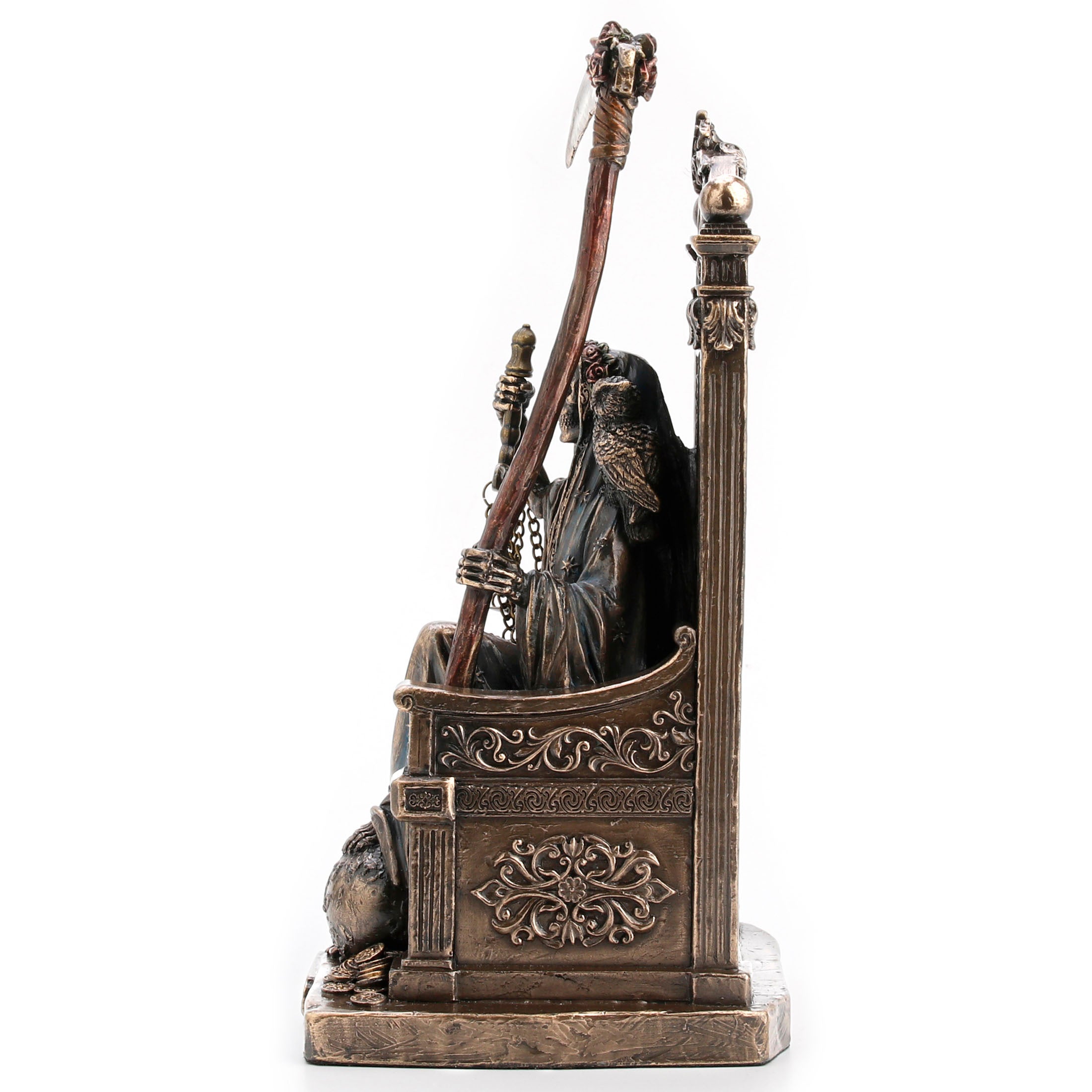 Sitting Santa Muerte With Scythe and Scale