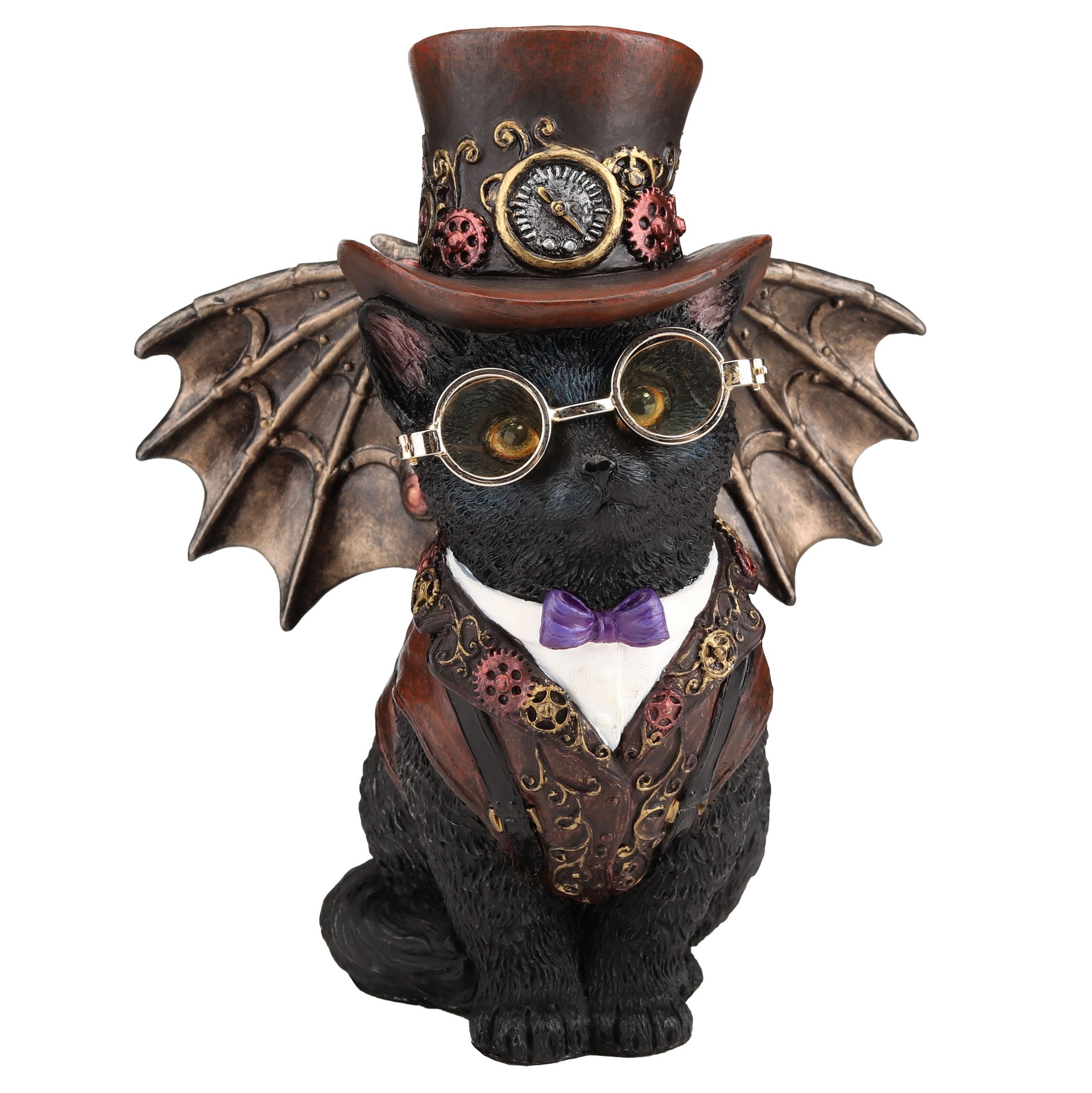 Steampunk Victorian Inventor Cat With Wings and Top Hat
