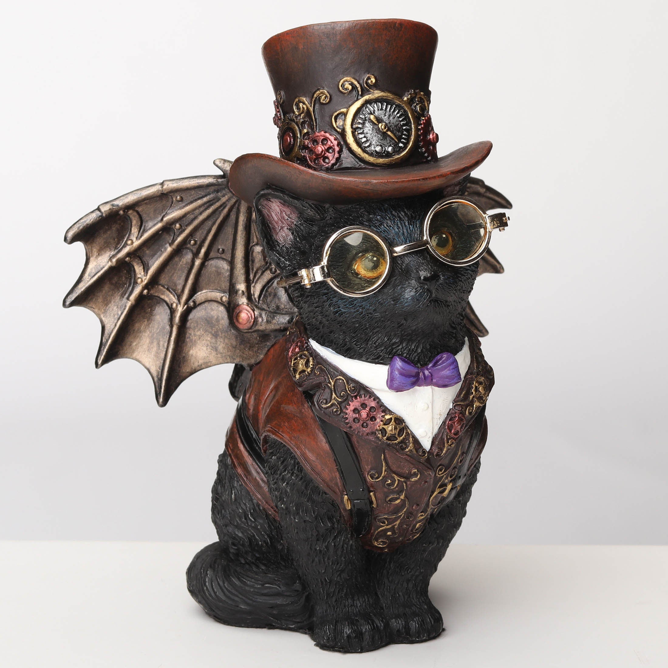 Steampunk Victorian Inventor Cat With Wings and Top Hat