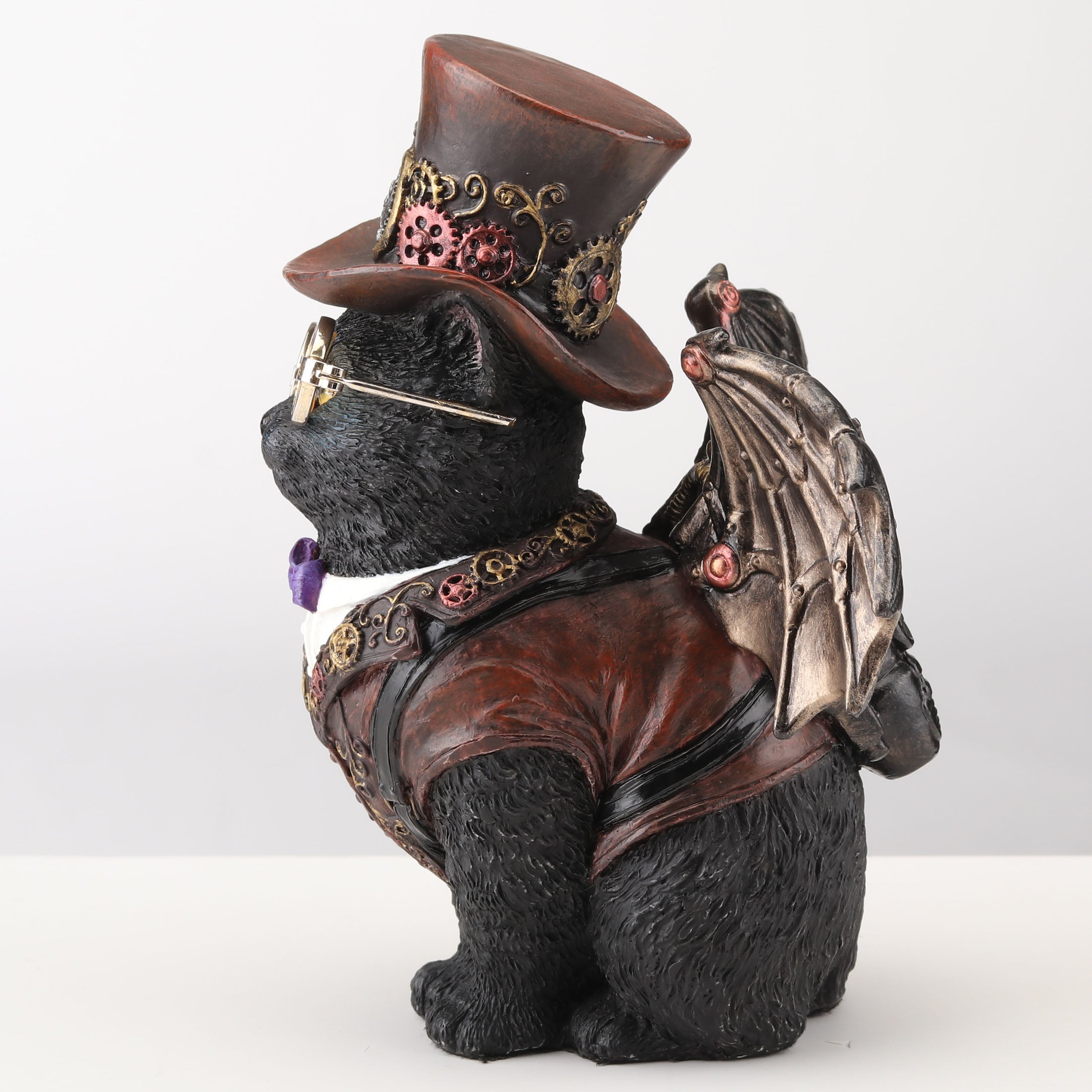 Steampunk Victorian Inventor Cat With Wings and Top Hat