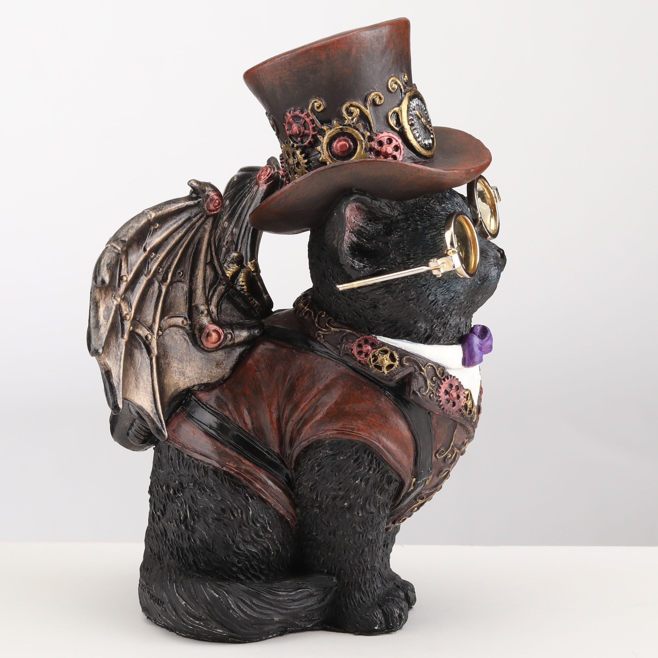 Steampunk Victorian Inventor Cat With Wings and Top Hat