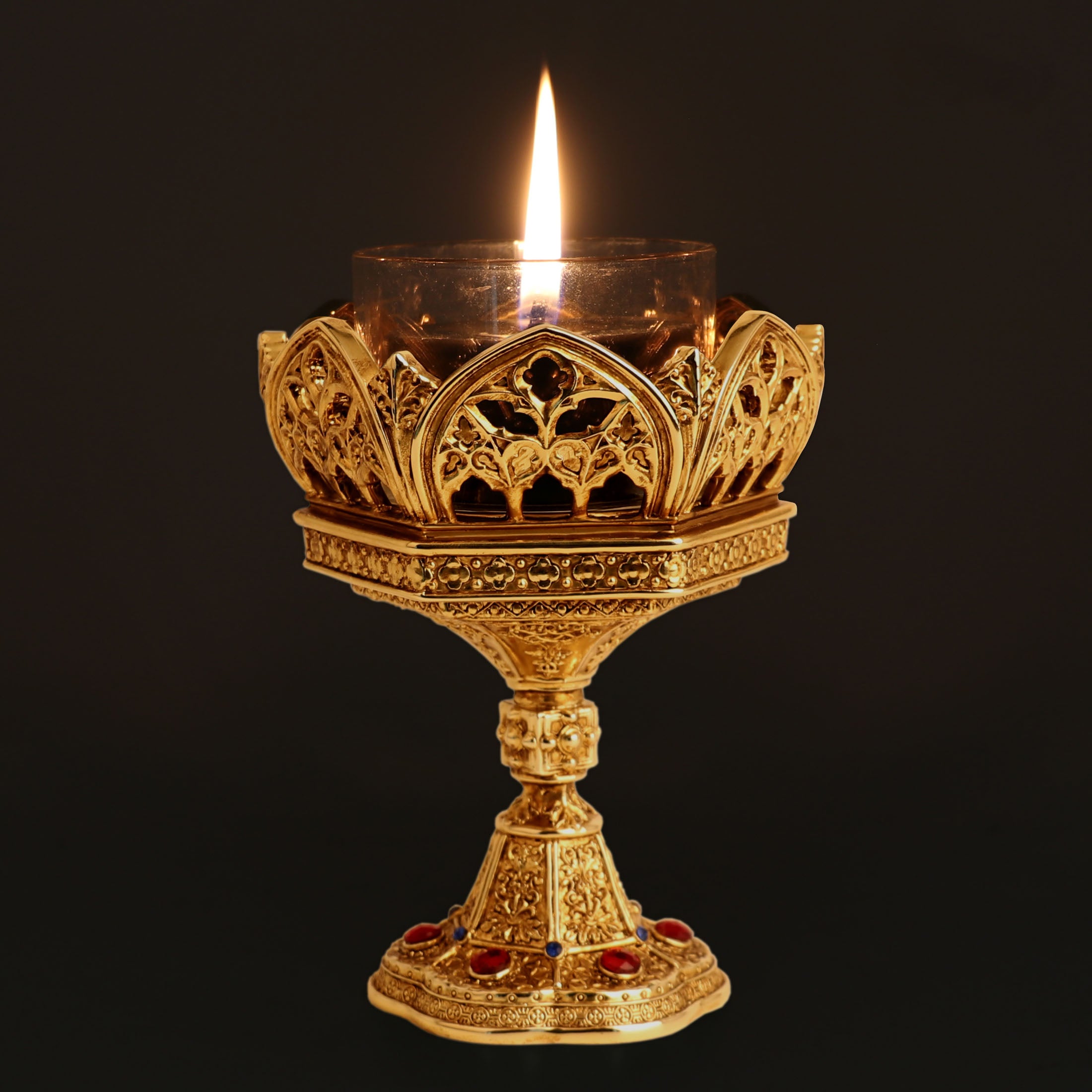 Hexagon Cathedral Stand Votive Candle Holder