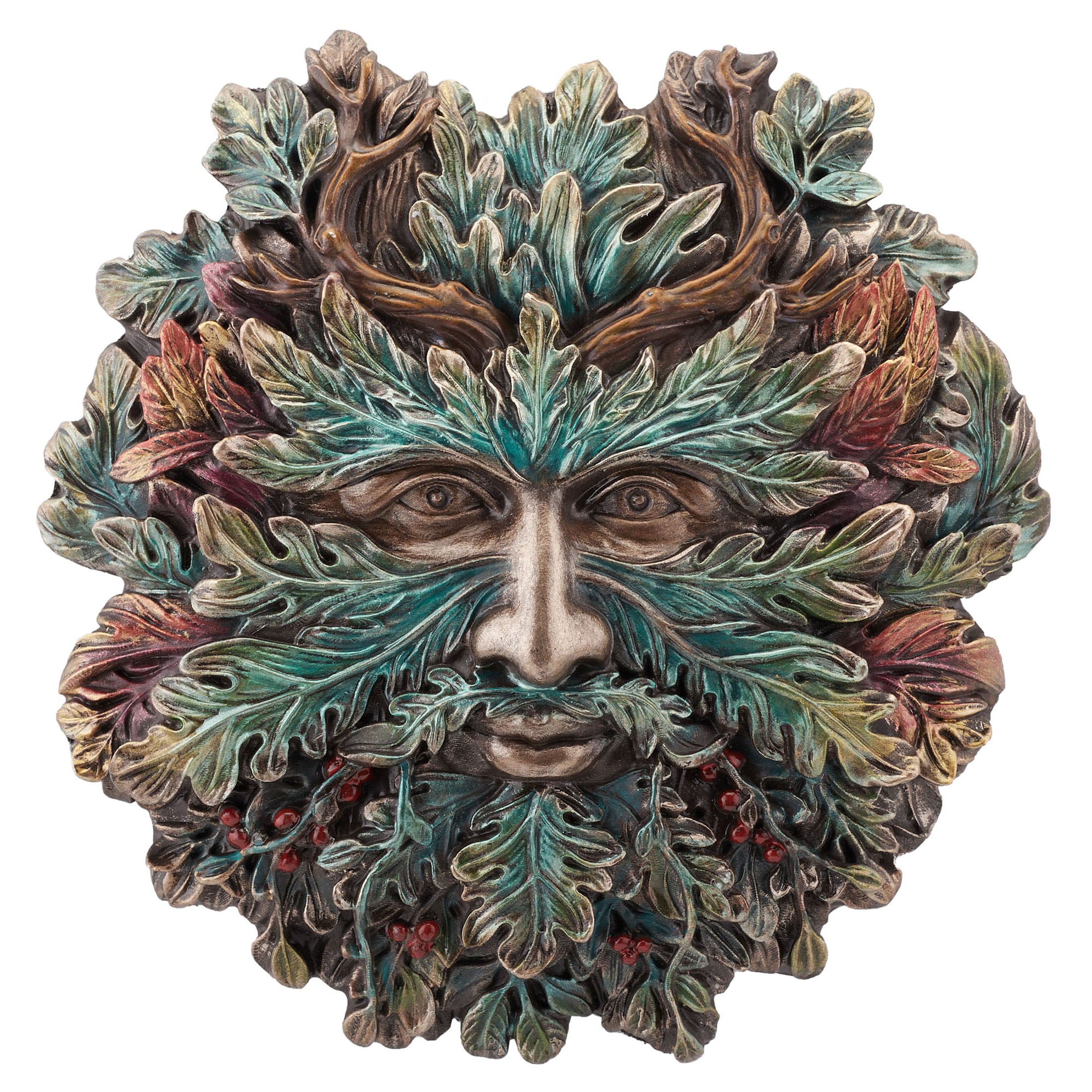 Green Man Winter Solstice Antler Wall Plaque