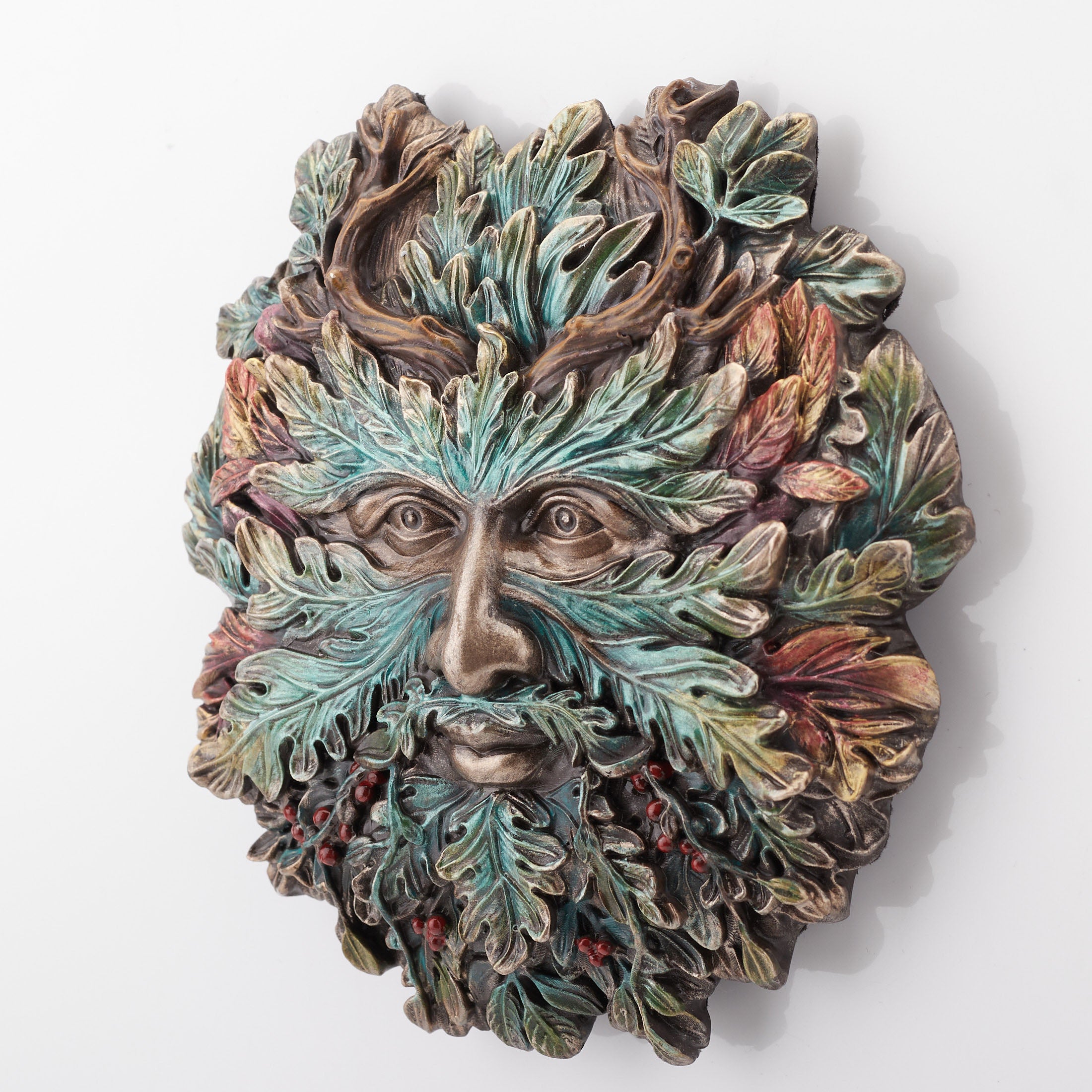 Green Man Winter Solstice Antler Wall Plaque