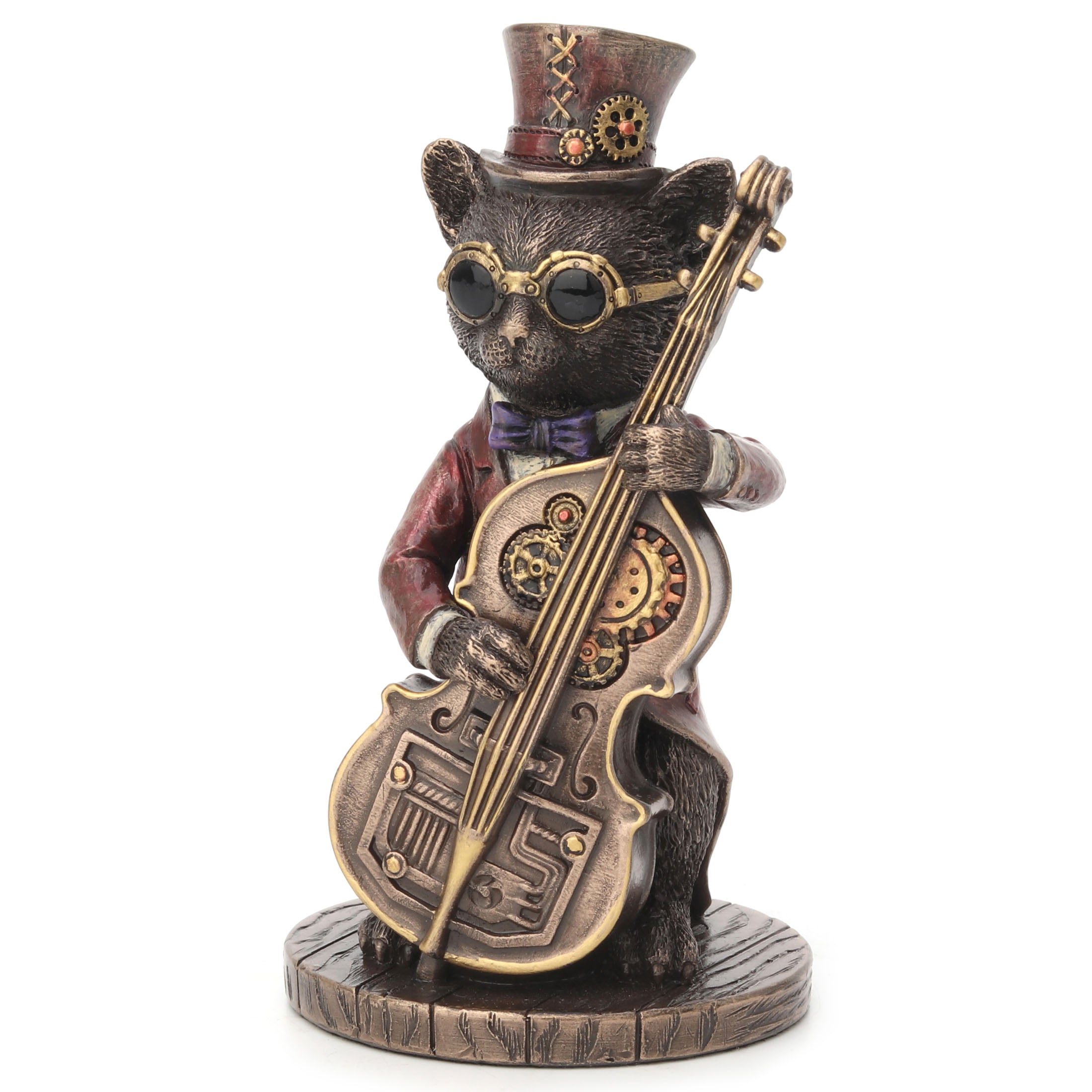 Steampunk Cat Musician Bass Performer