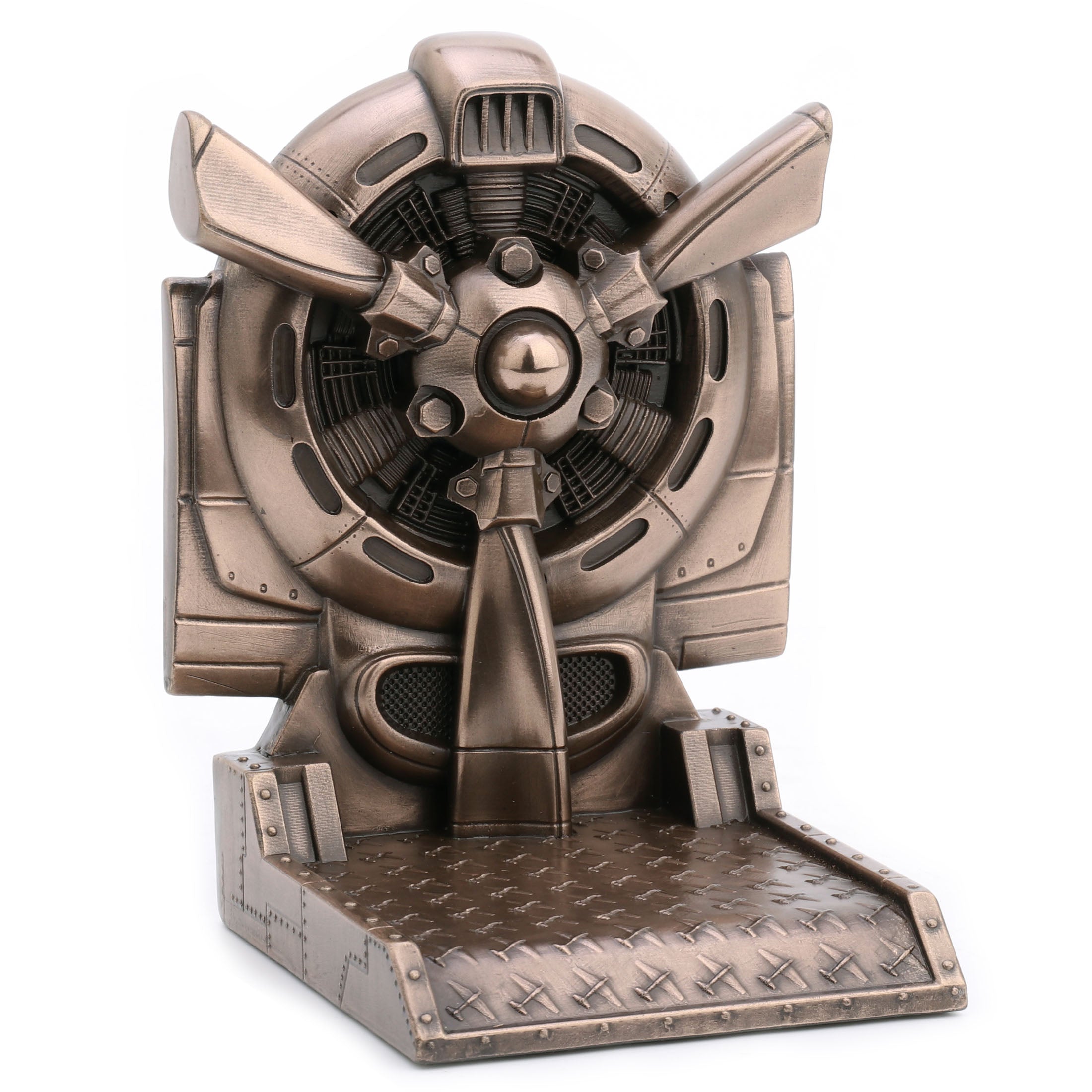 Steampunk Rotary Engine Propeller Single Bookend