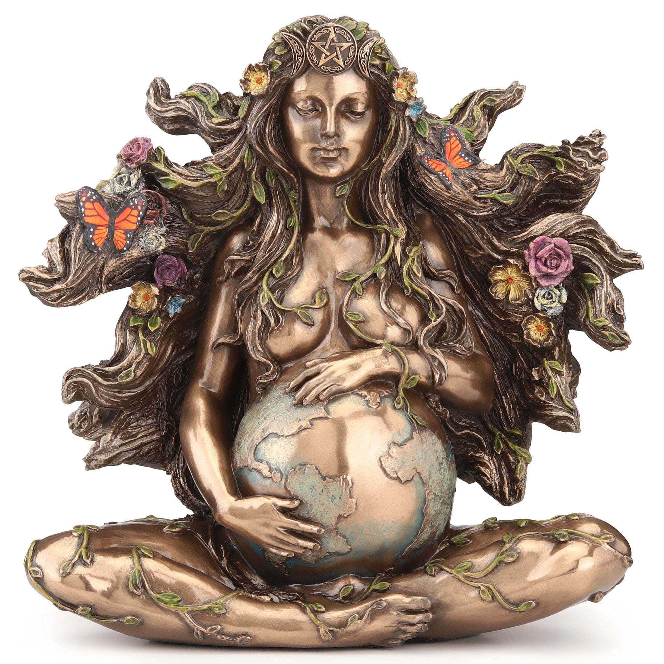 Sitting Pregnant Mother Gaia With Butterflies
