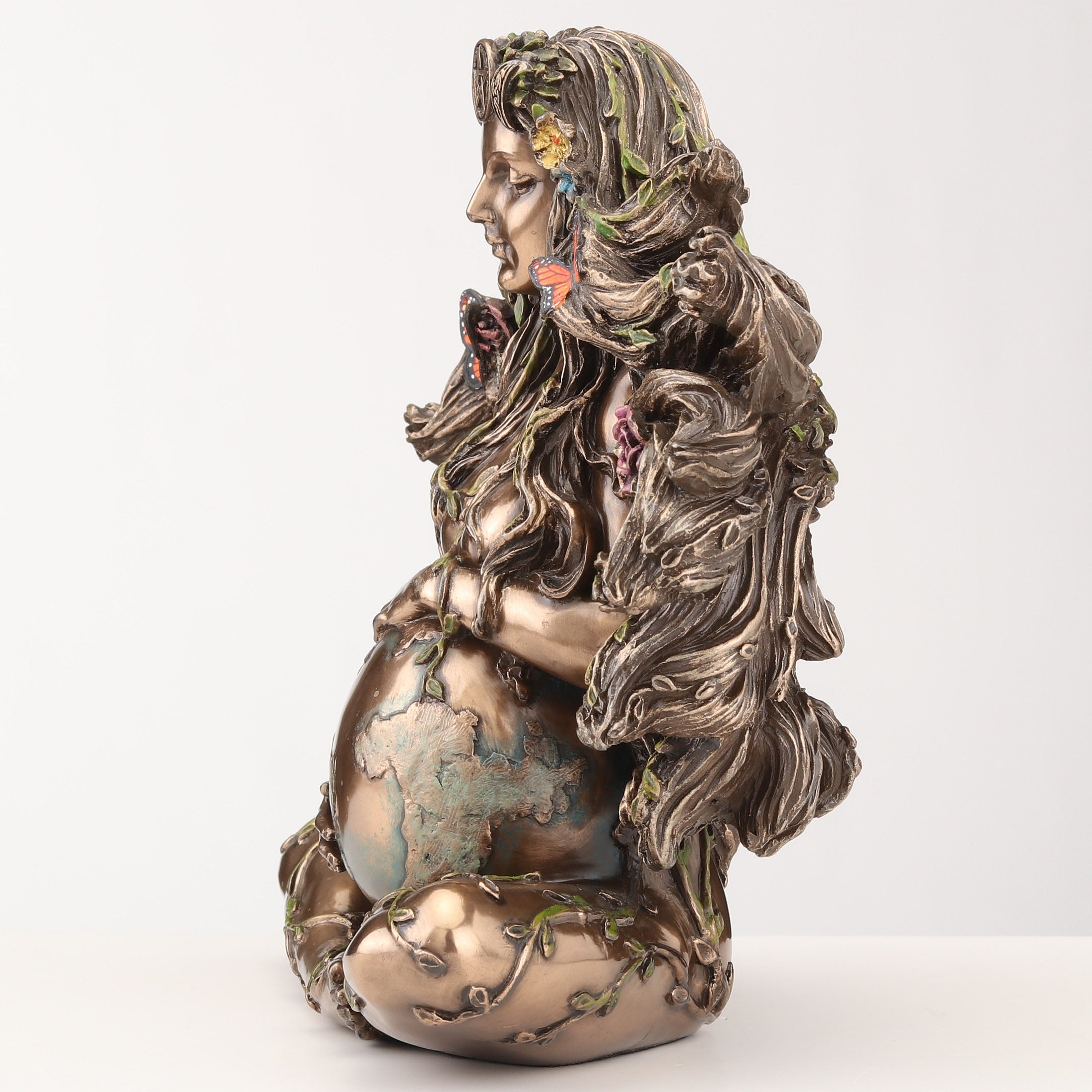 Sitting Pregnant Mother Gaia With Butterflies