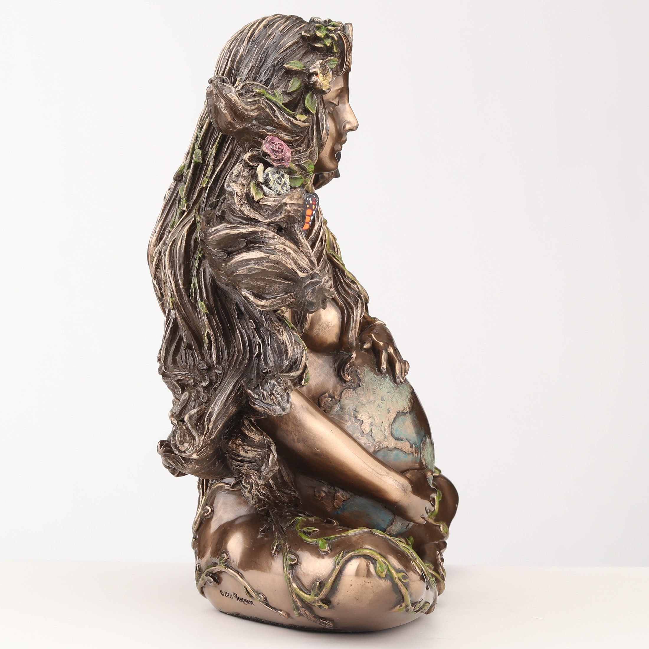 Sitting Pregnant Mother Gaia With Butterflies