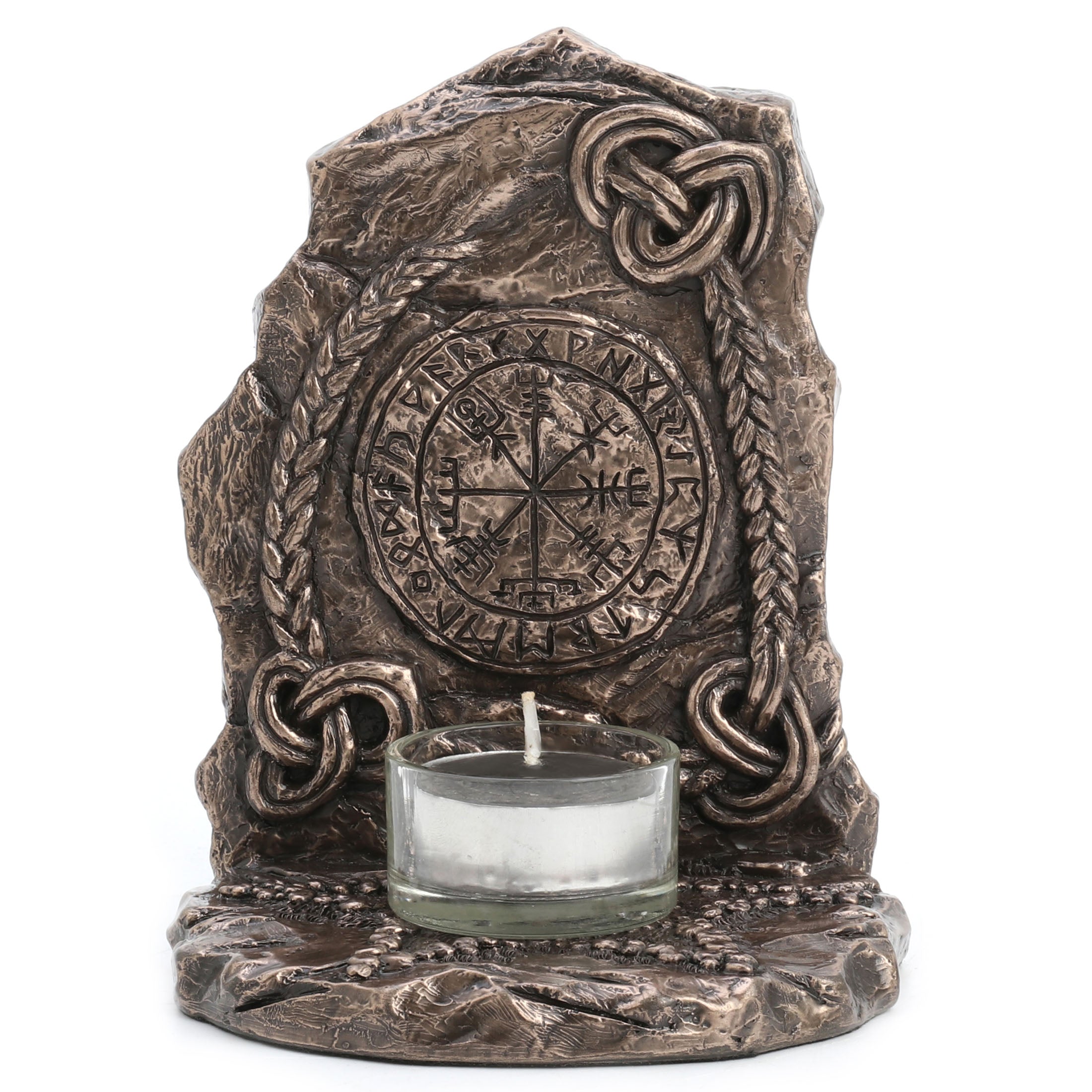 Viking Rune Vegvisir Tealight Candle Holder Bookend