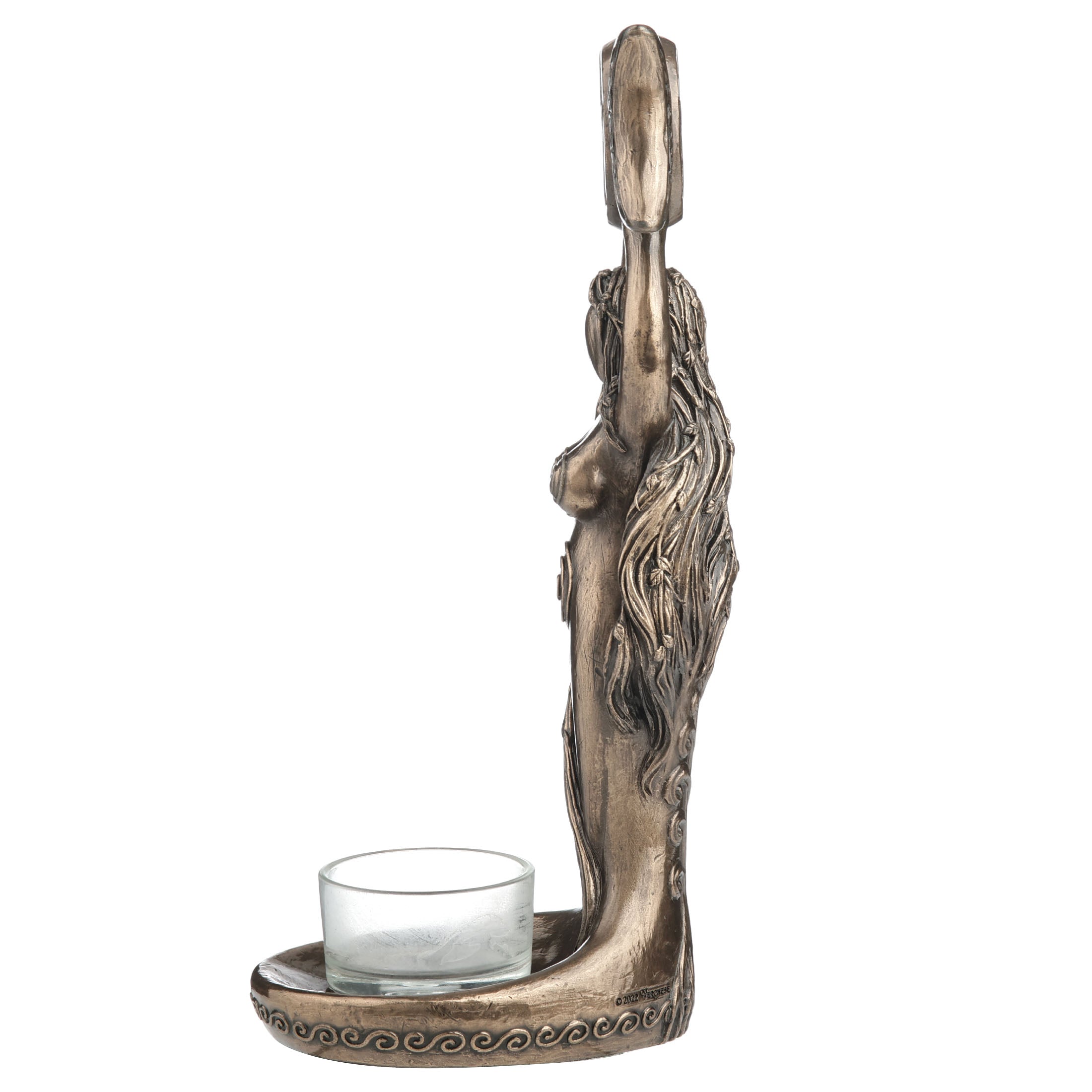 Triple Moon Hecate Spiral Goddess Wiccan Candle Holder Stand