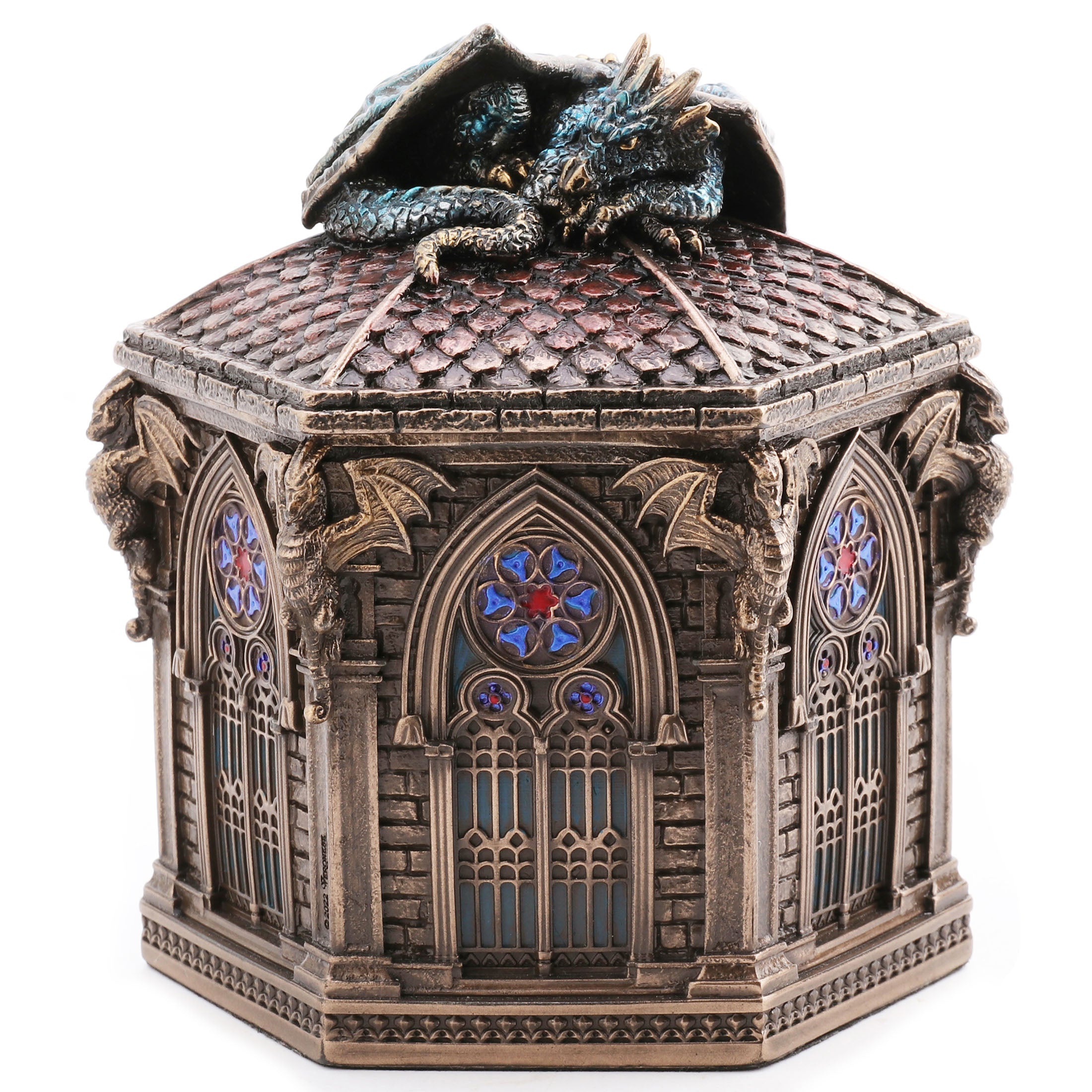 Resting Cathedral Dragon Trinket Box