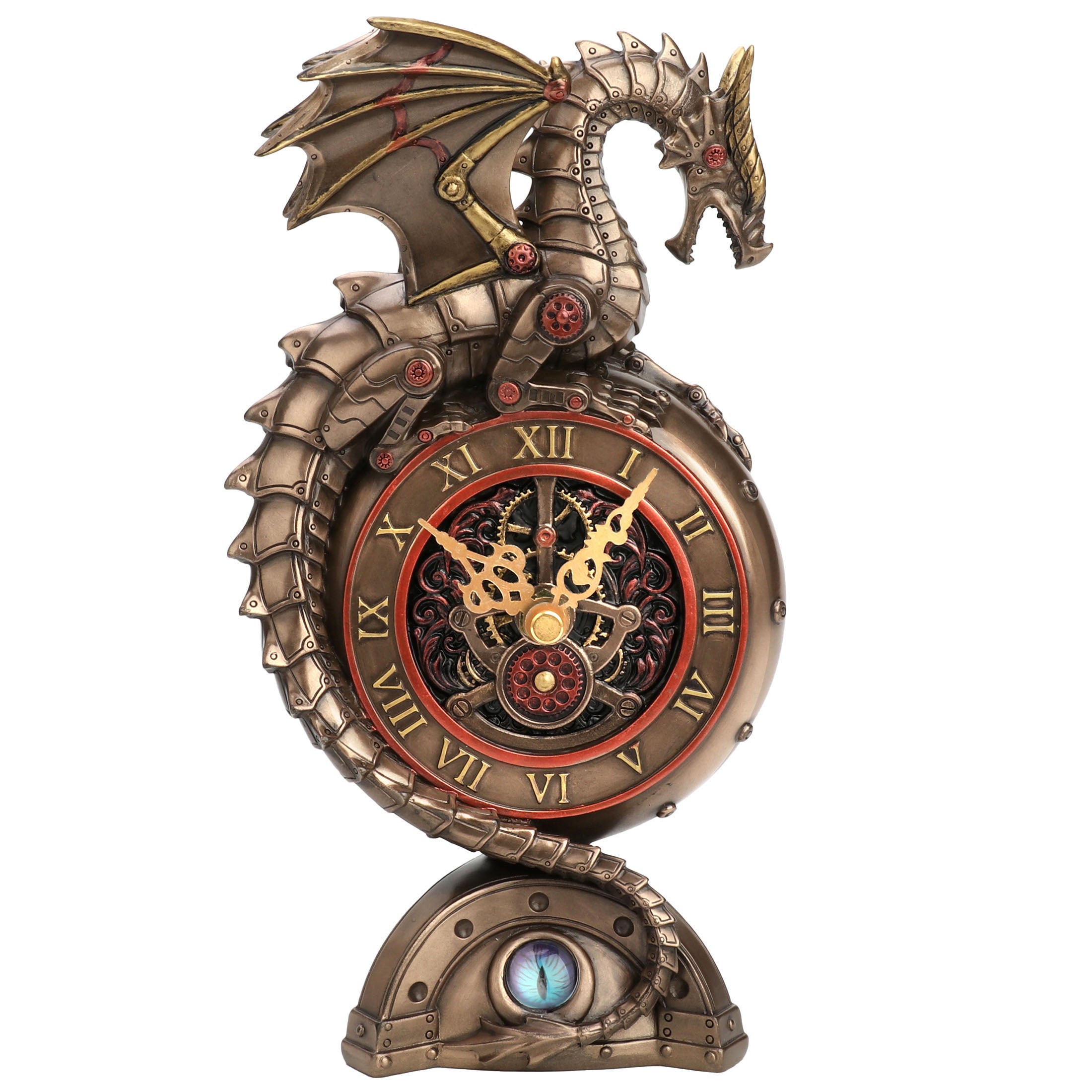 Steampunk Mechanical Dragon Mantel Clock