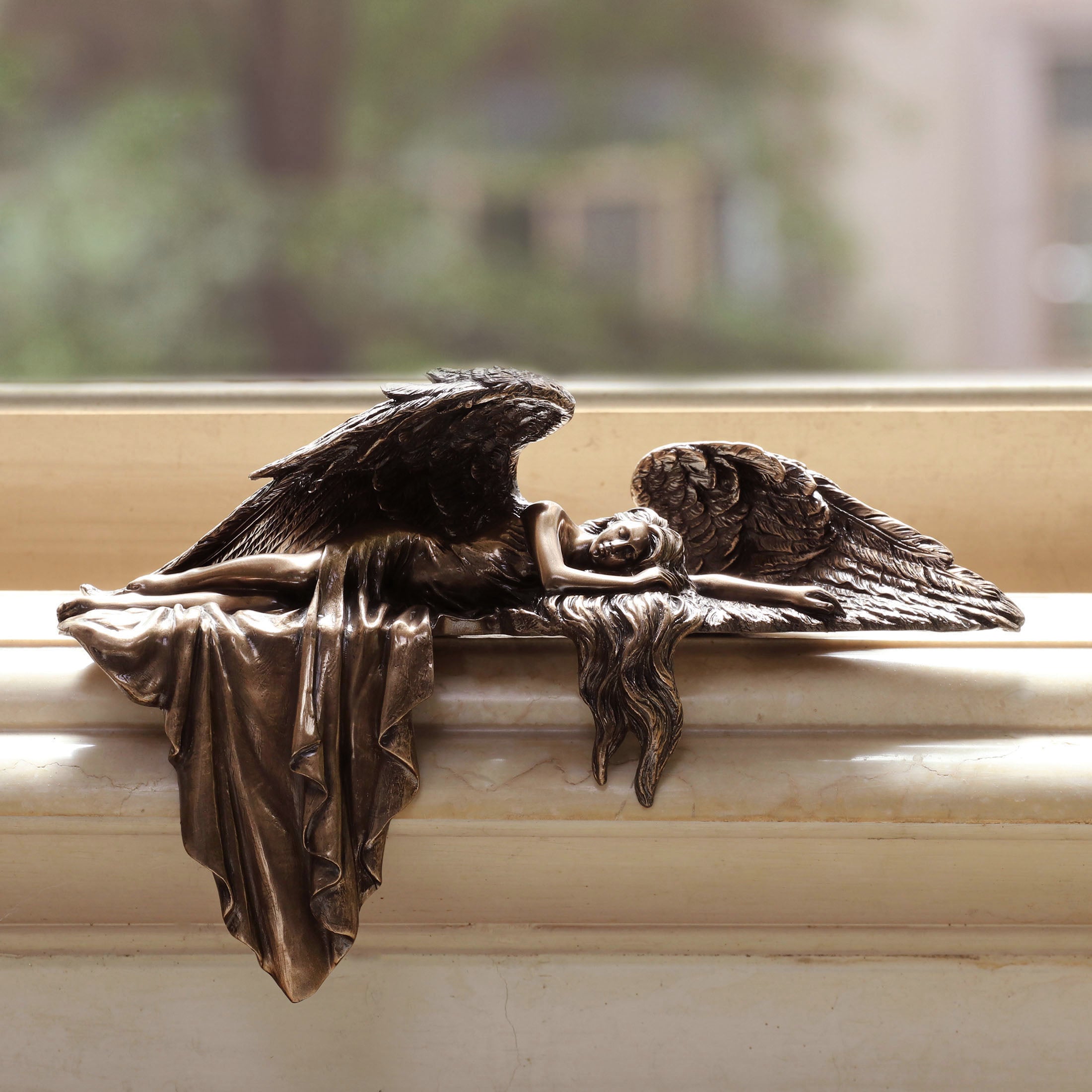 Guardian Angel Lying On Side Ledge Decor