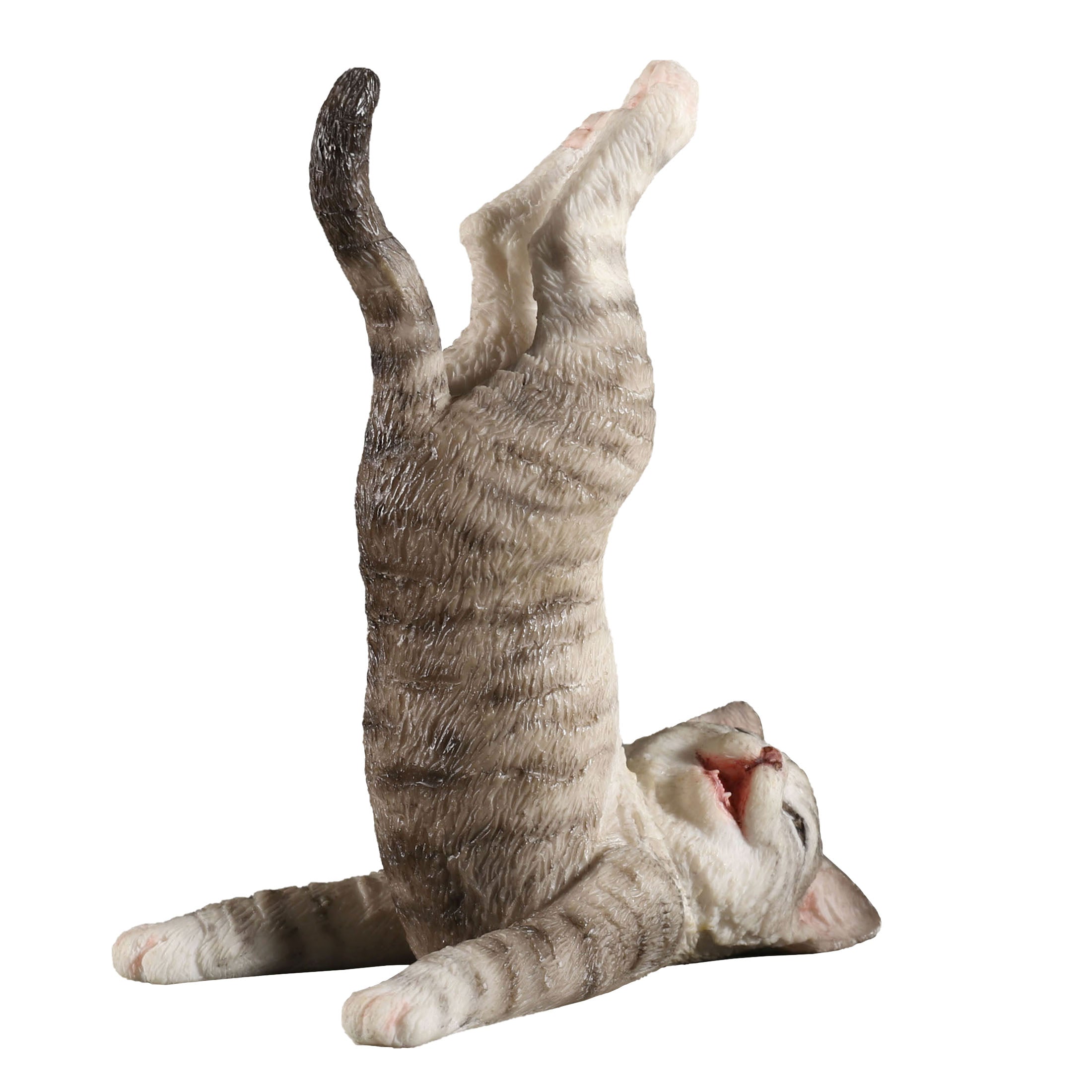 Tabby Yoga Cat Shoulder Stand Pose